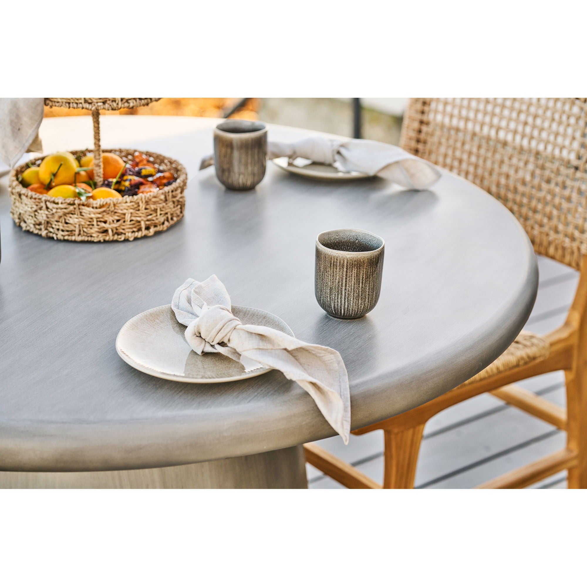 Zestaw 4 talerzy Viola ø21 cm ceramiczne beżowe