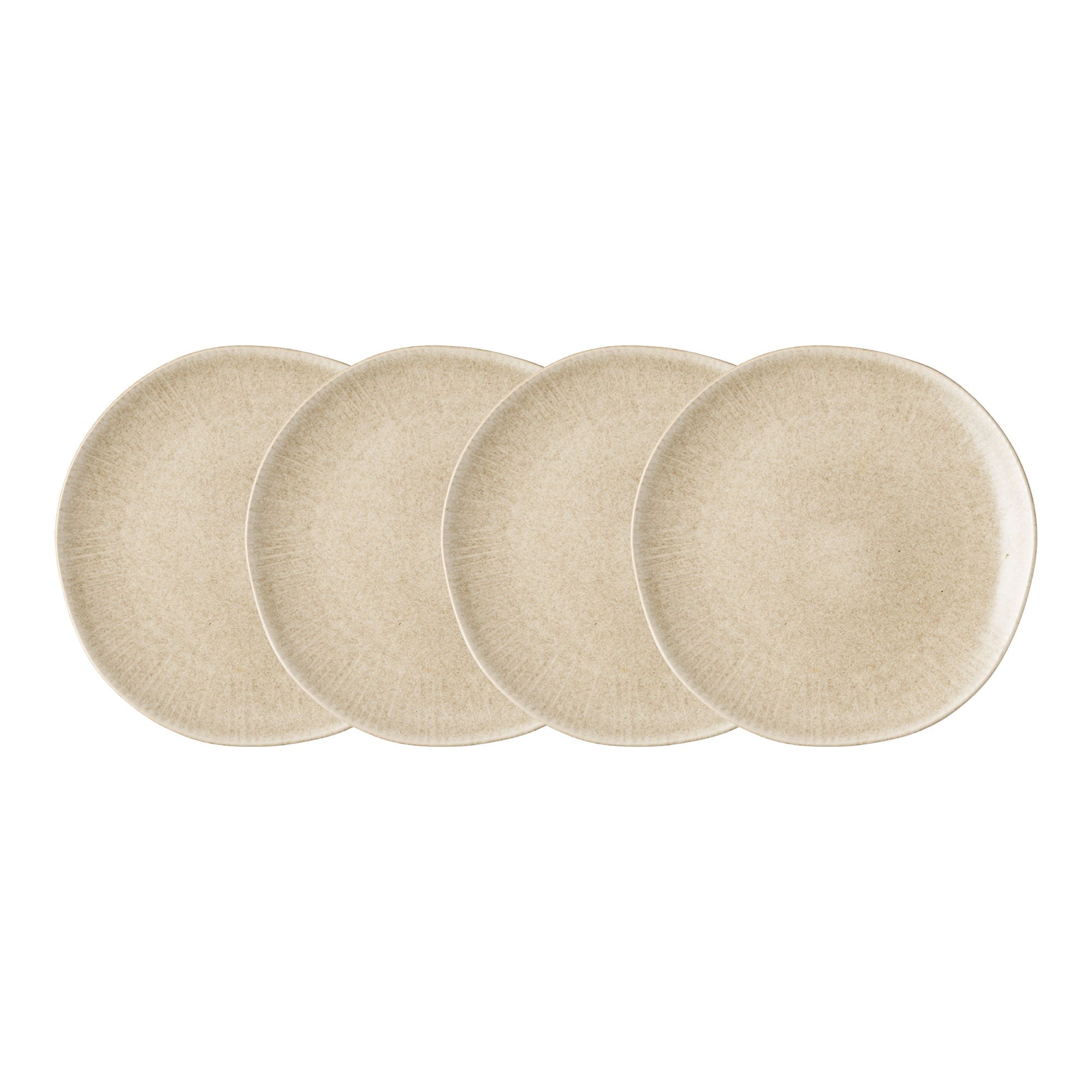 Zestaw 4 talerzy Viola ø21 cm ceramiczne beżowe
