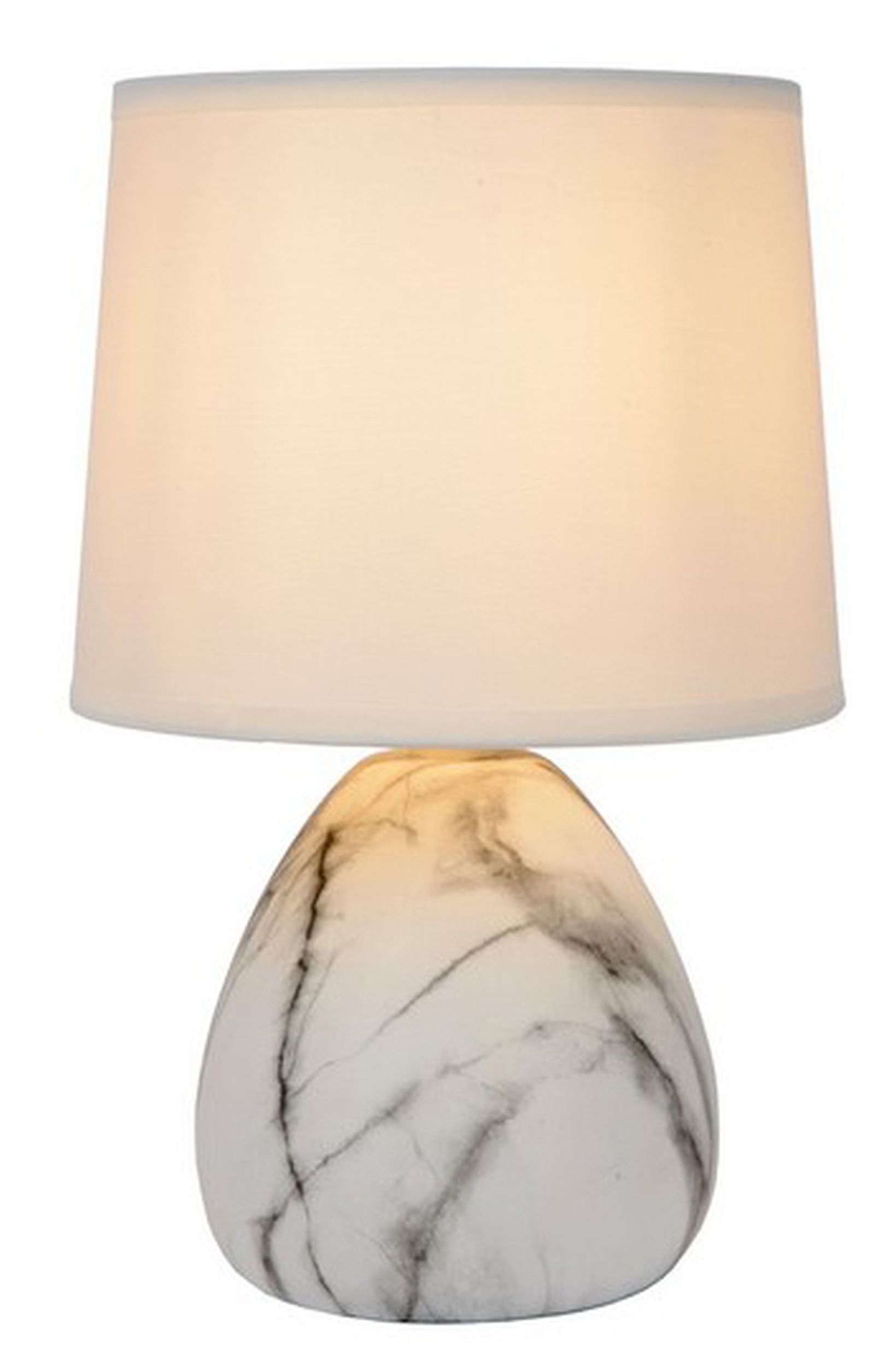 Lampa stołowa Marmo biała z marmurową podstawą