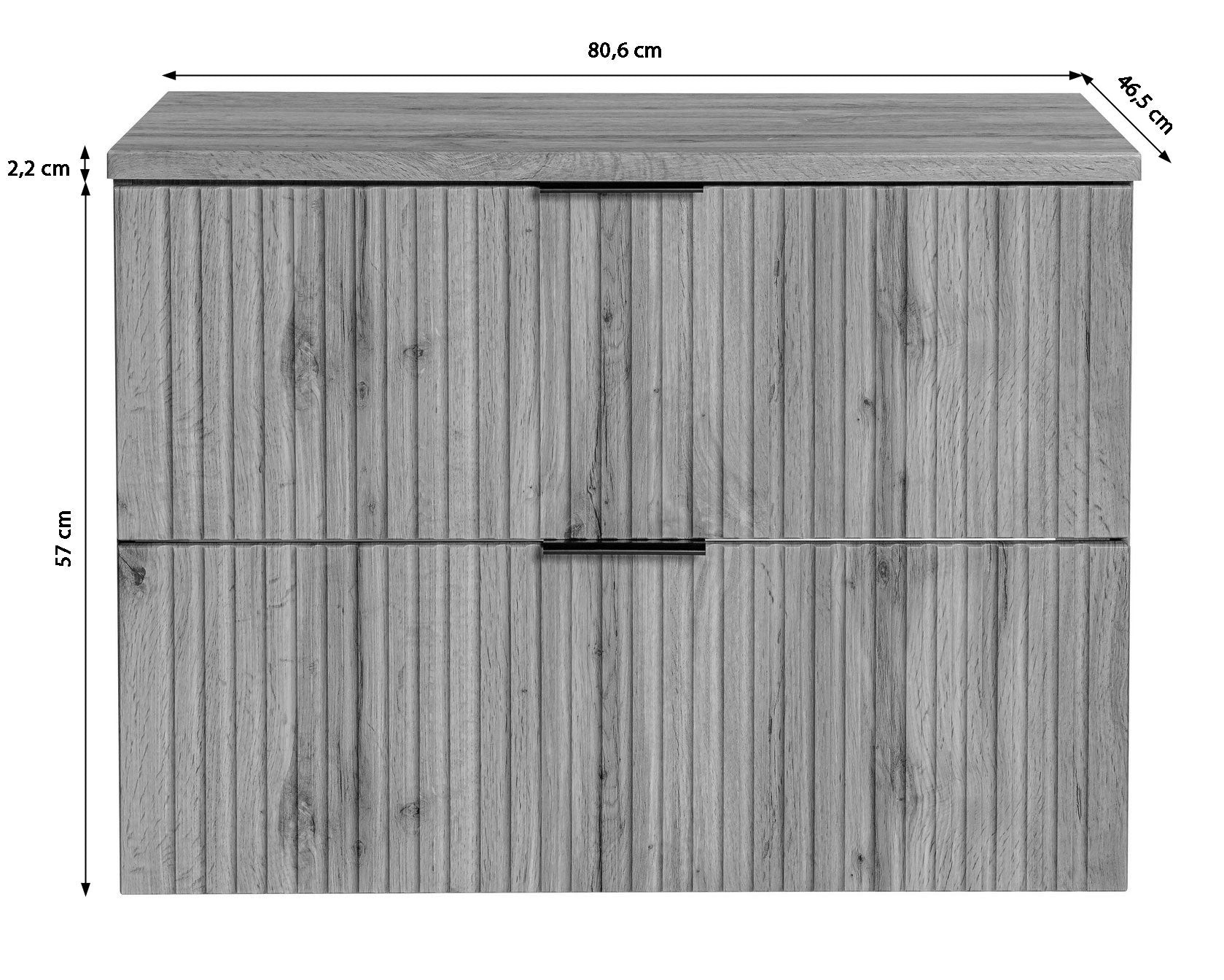 Szafka pod umywalkę Temirni 80 cm dąb wotan lamele z blatem
