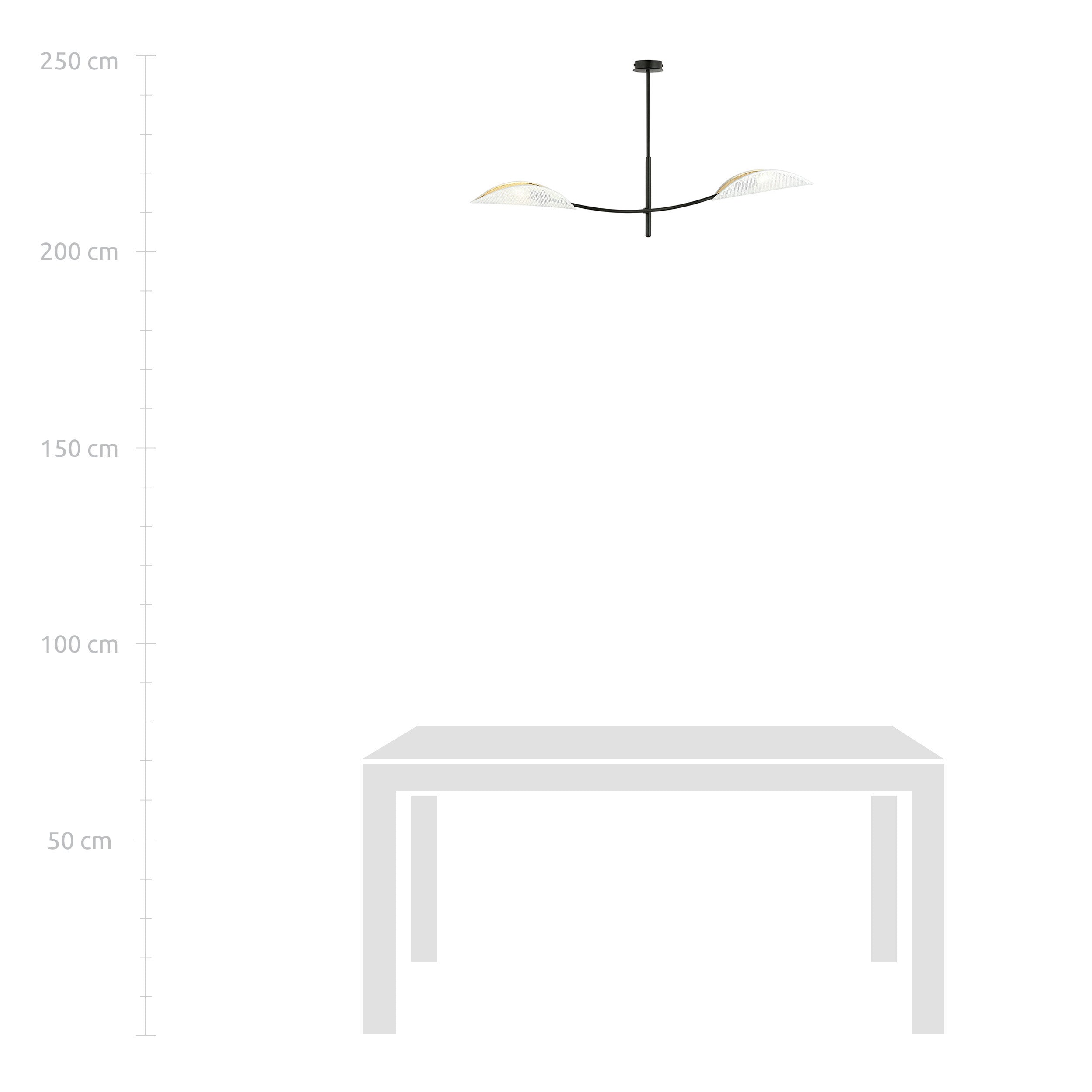 Lampa wisząca Farang x2 biało-złota