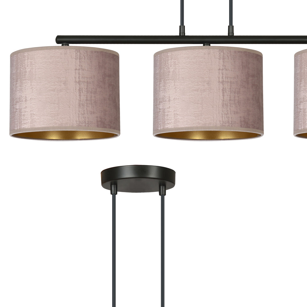 Lampa wisząca Hellid x3 72 cm różowa