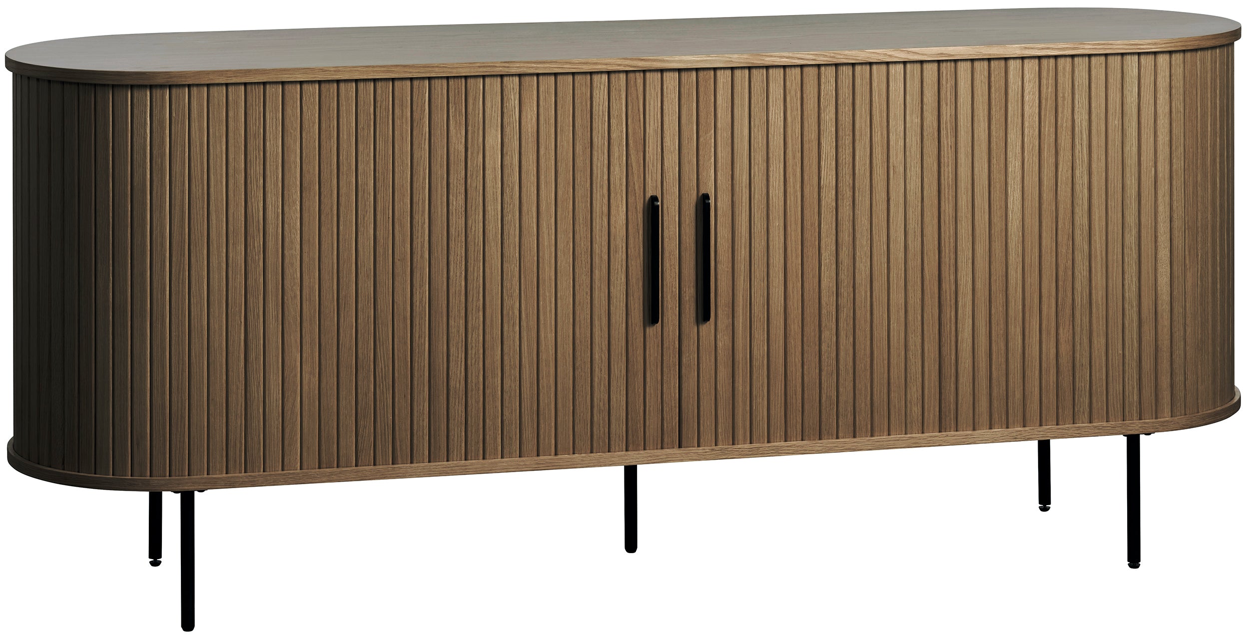 Komoda Gativel 180x76 cm lamele dąb palony