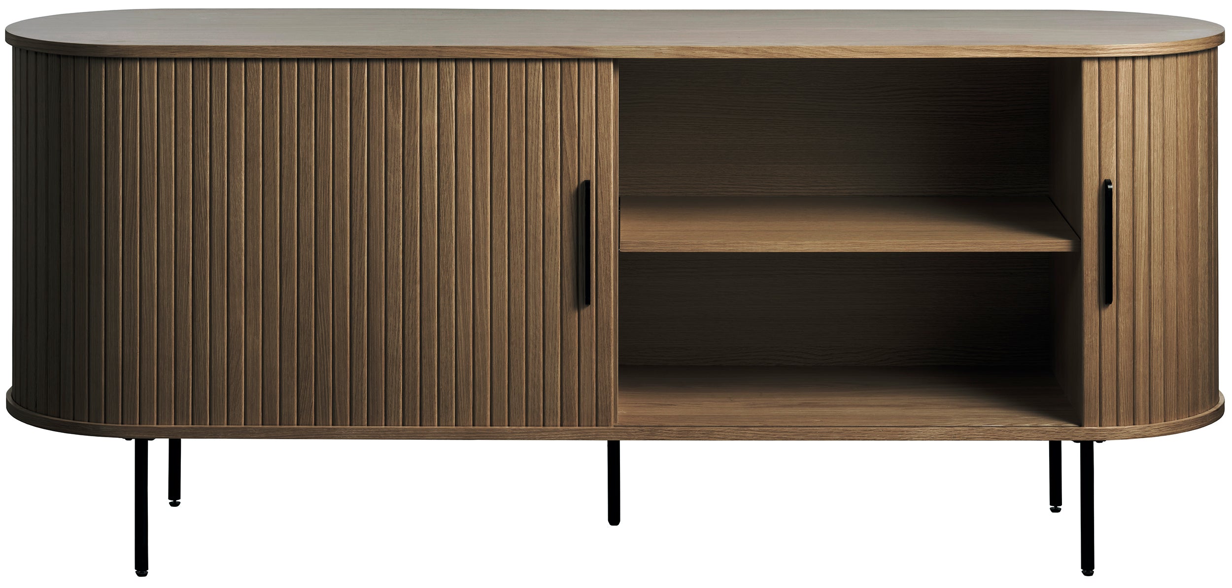 Komoda Gativel 180x76 cm lamele dąb palony