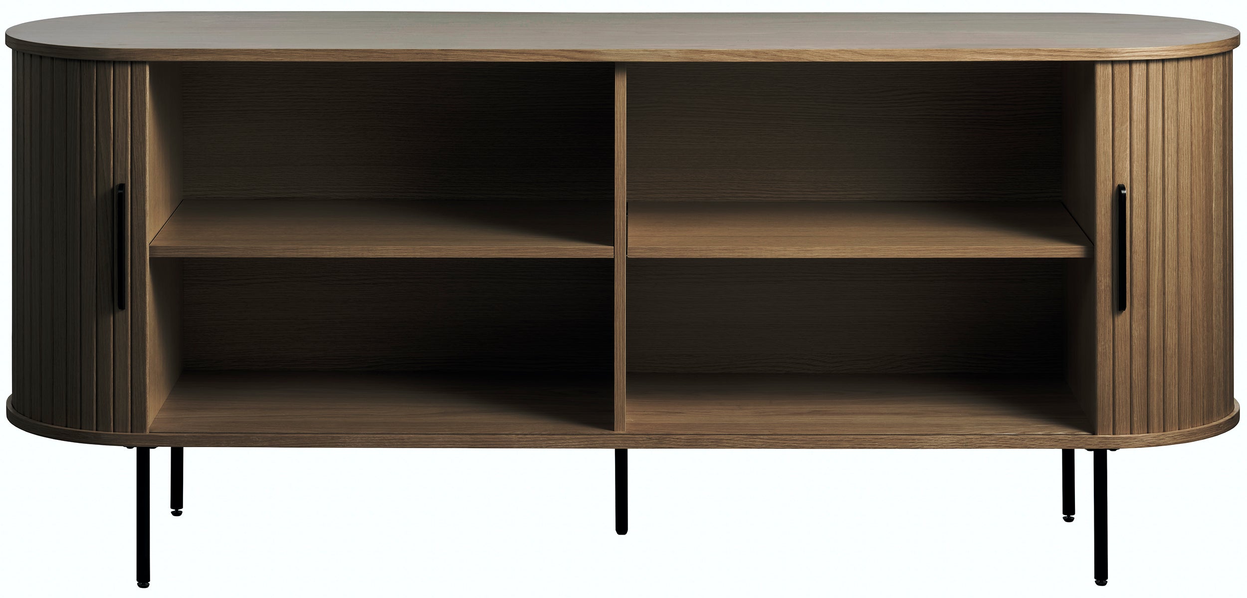 Komoda Gativel 180x76 cm lamele dąb palony