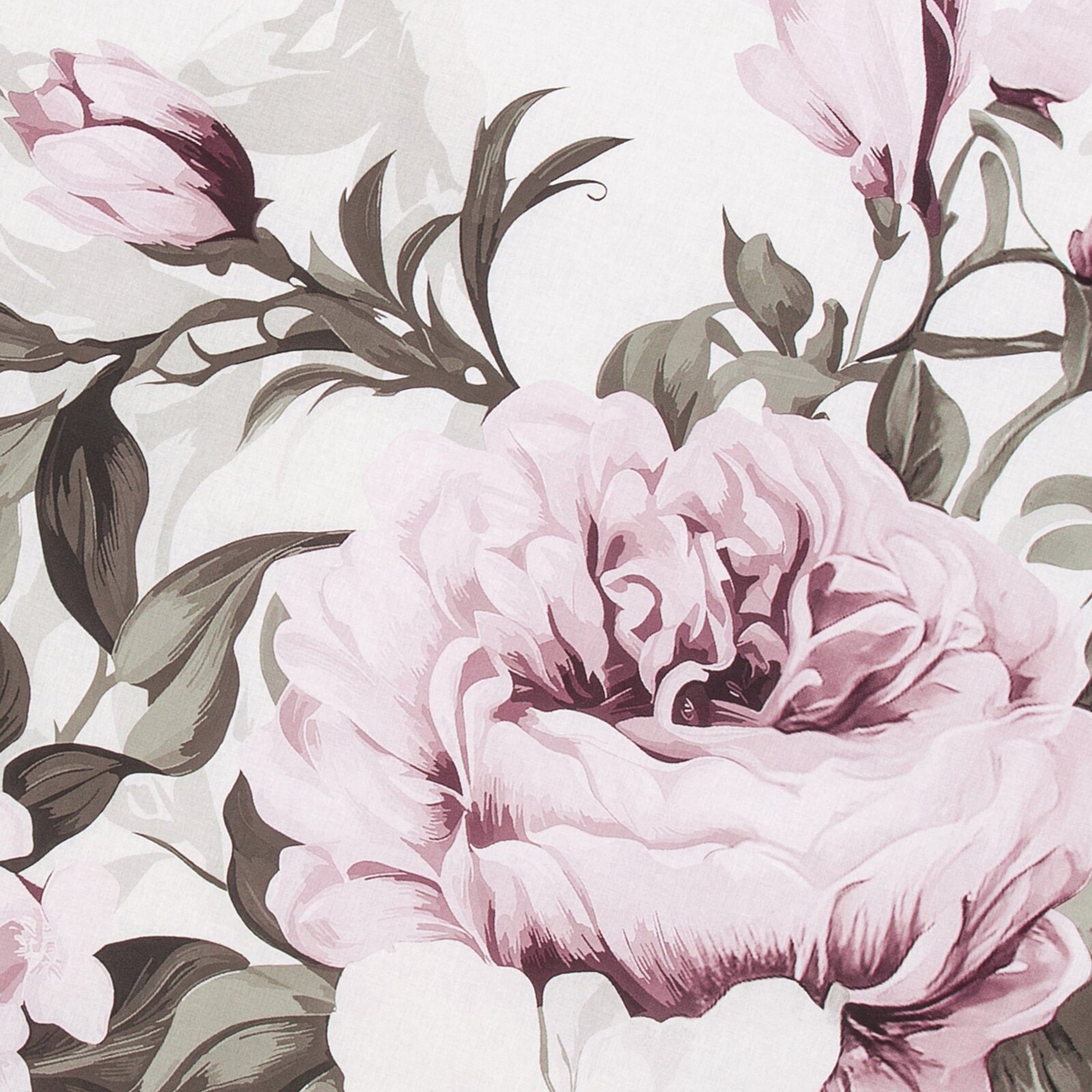 Komplet pościeli bawełnianej Peony 140x200 cm z poszewką na poduszkę 70x80 cm wrzosowy
