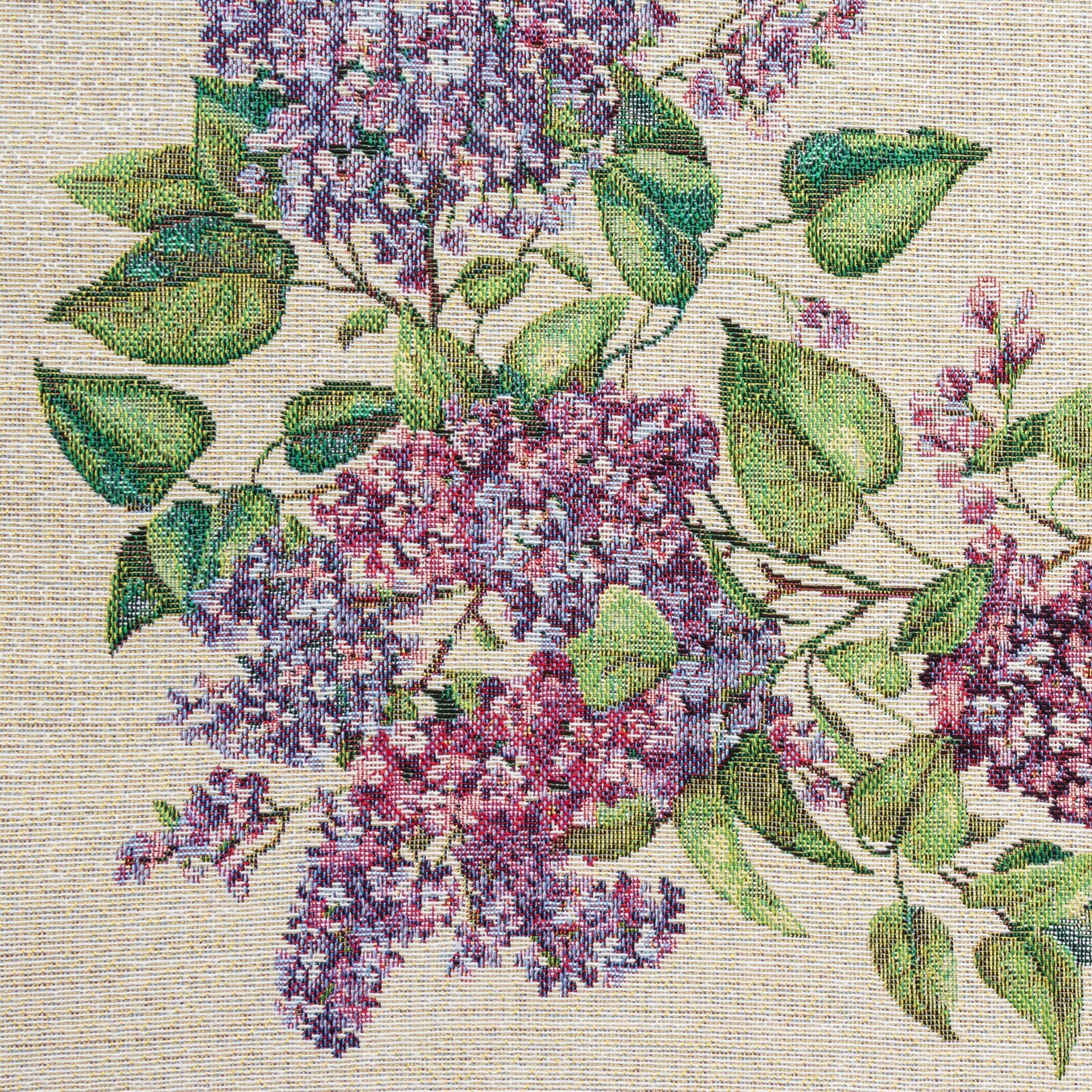 Bieżnik gobelinowy Lavendes 45x140 cm kremowy w kwiaty