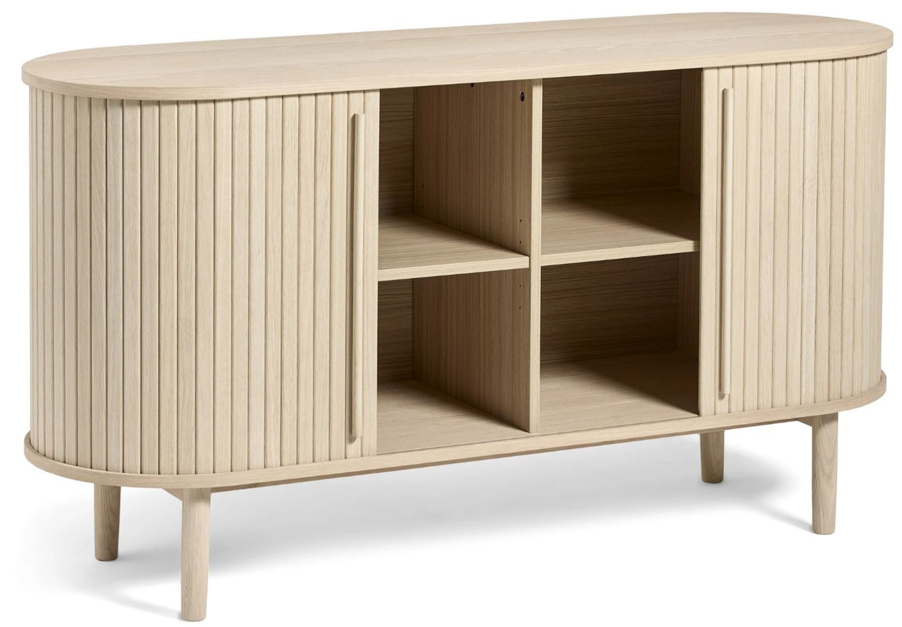 Komoda Meta 140 cm lamele dąb bielony