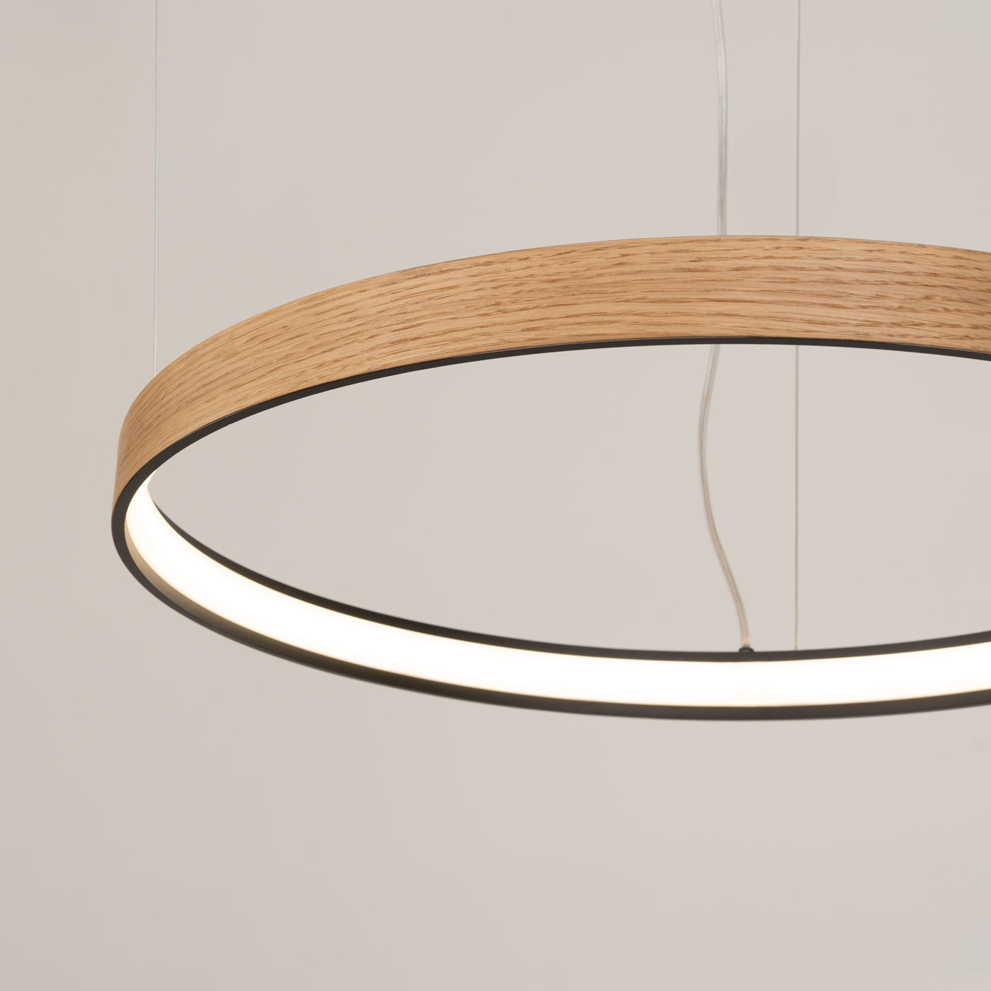 Żyrandol Rio Eik LED 78 cm naturalne drewno 3000K