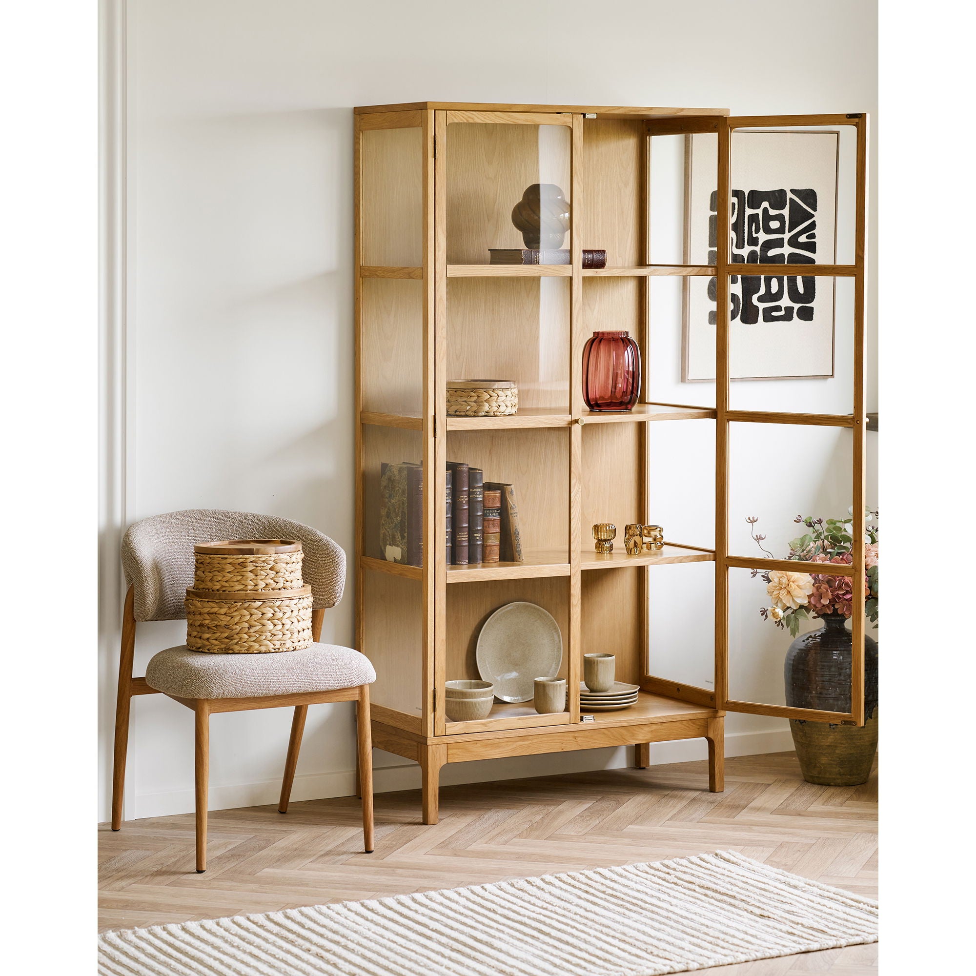 Dekoracja ścienna Tine Tufted 70x50 cm beżowo-czarna