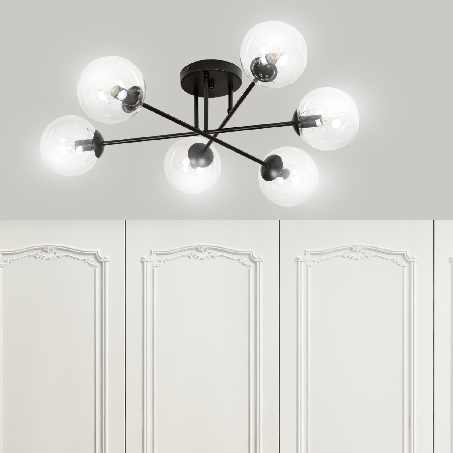 Lampa sufitowa Minturno transparentna x6