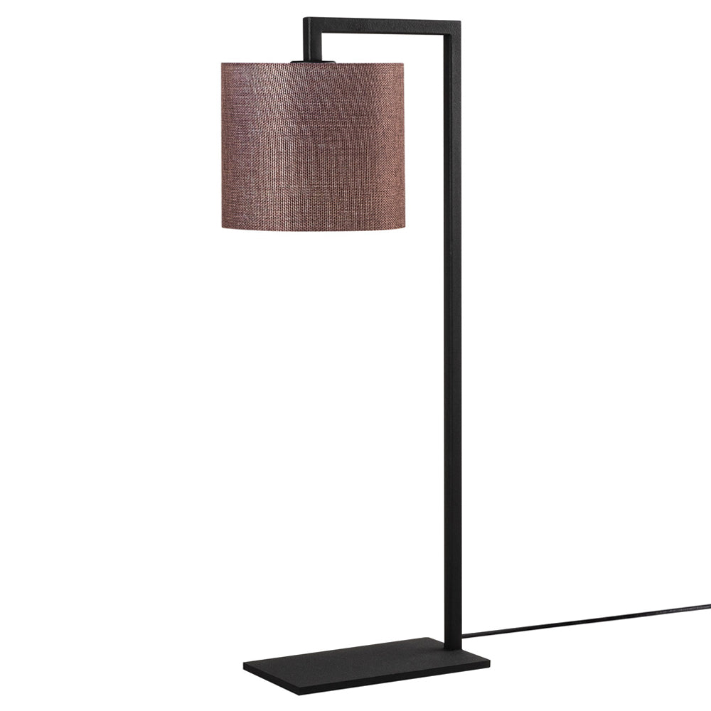 Lampa stołowa Gicanna klasyczna średnica 20 cm brązowa/czarna