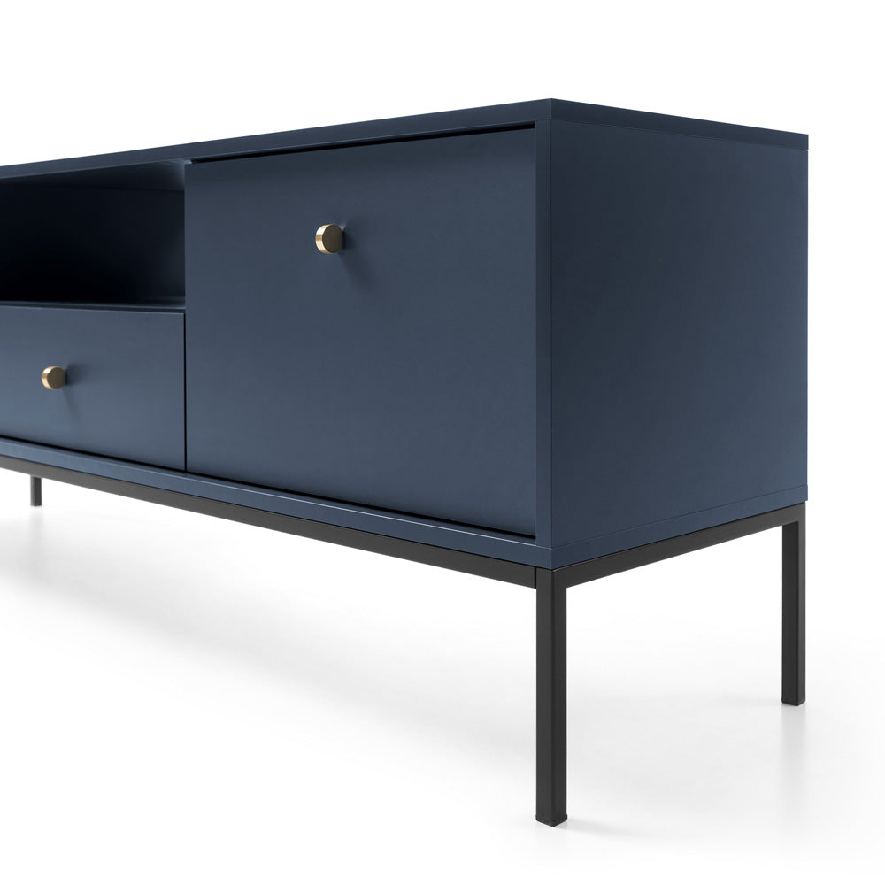 Szafka RTV Monne 153 cm granatowa vintage