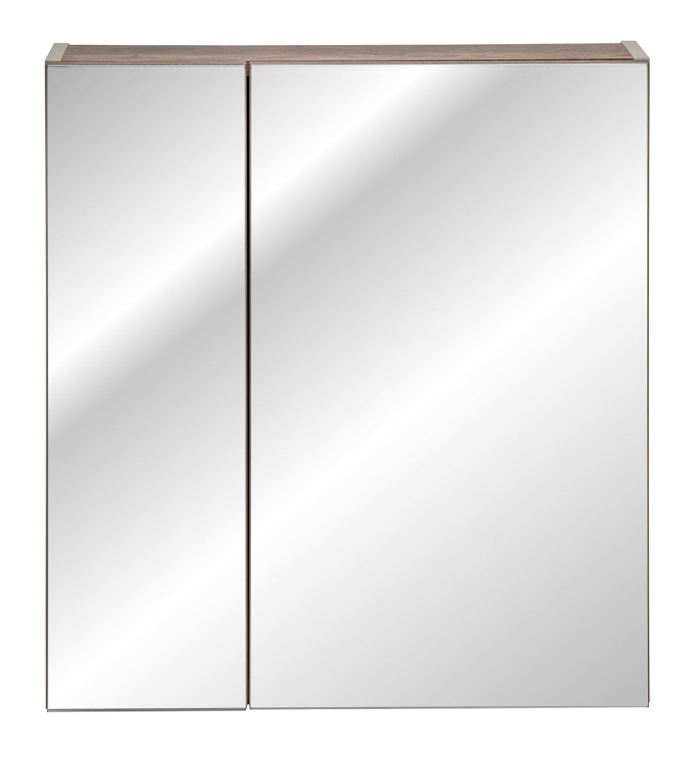 Szafka wisząca Olimmi z lustrem 60 cm szara / dąb santa