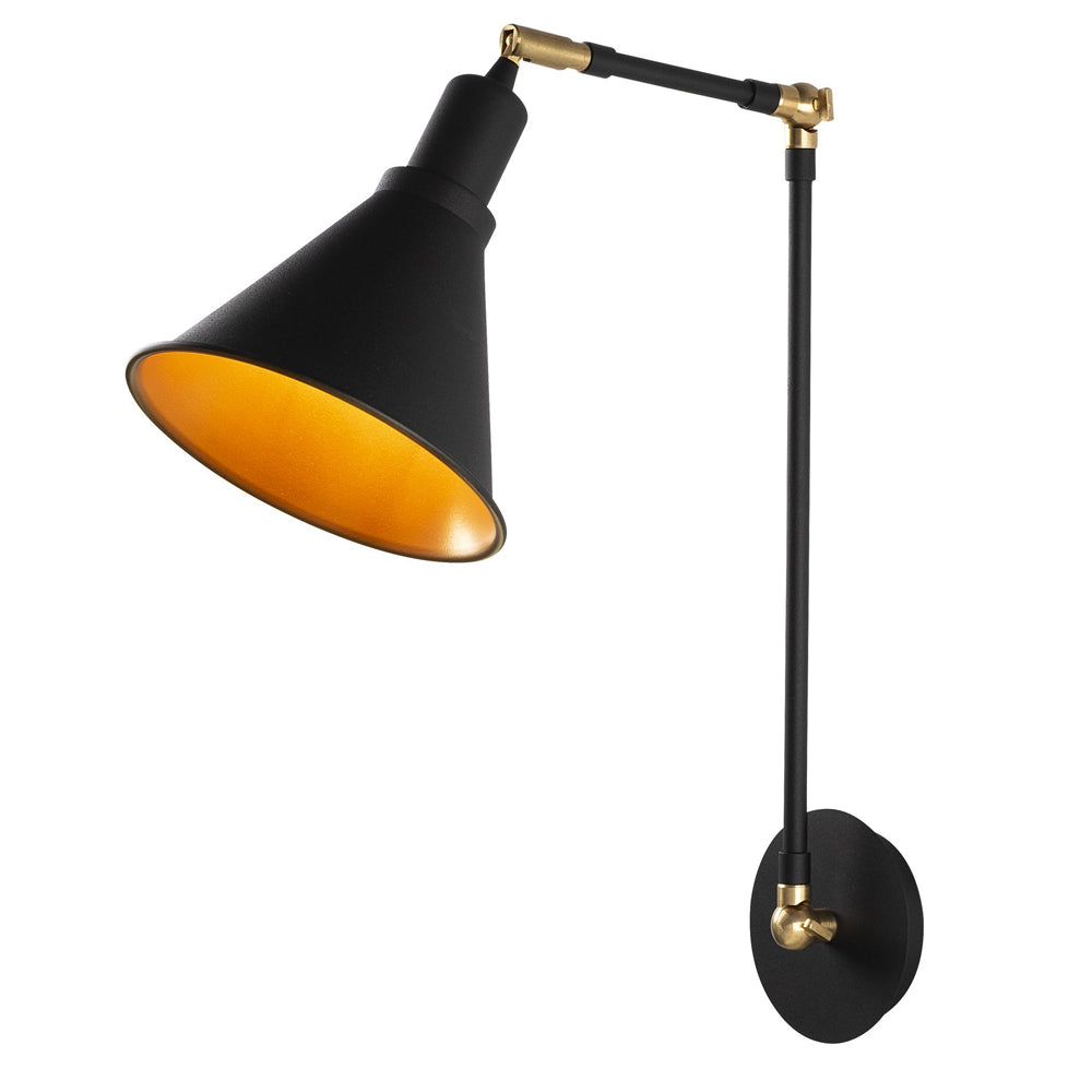 Kinkiet ścienny Staice regulowany średnica 20 cm czarny