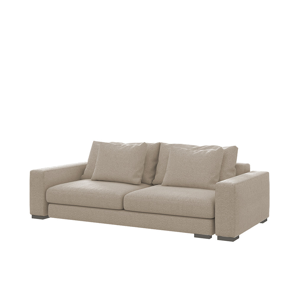 Sofa dwuosobowa Mia szarobrązowa szenil łatwoczyszczący