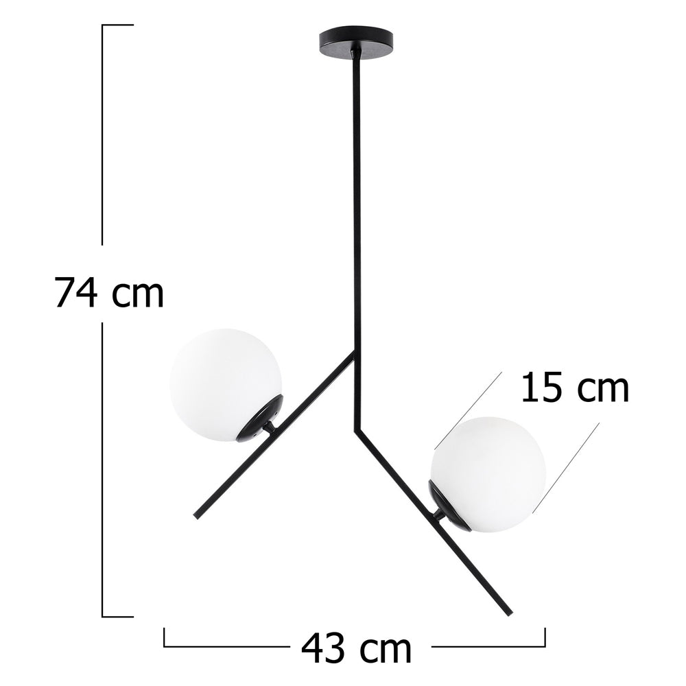 Lampa wisząca Solanum x2 czarno-biała