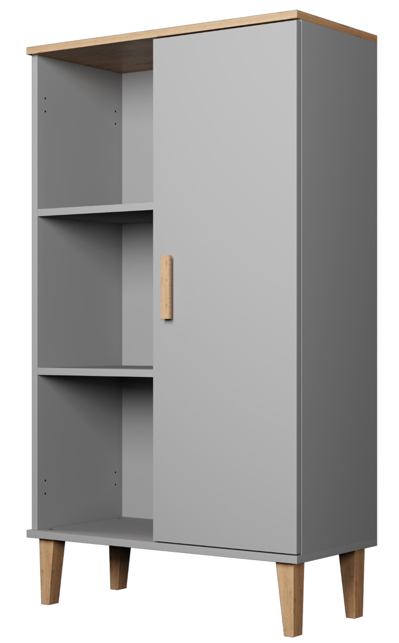 Regał zamykany Sakena szary