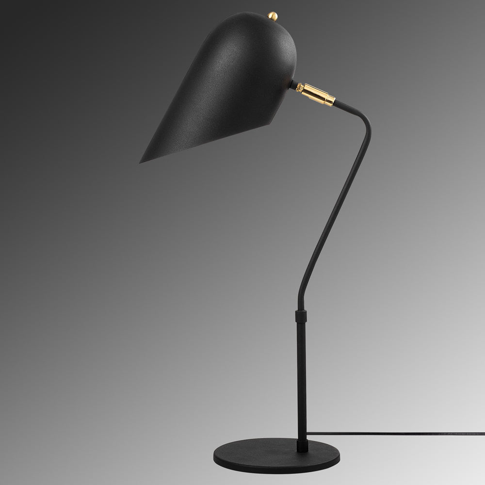 Lampka na biurko Azariah średnica 12 cm czarna