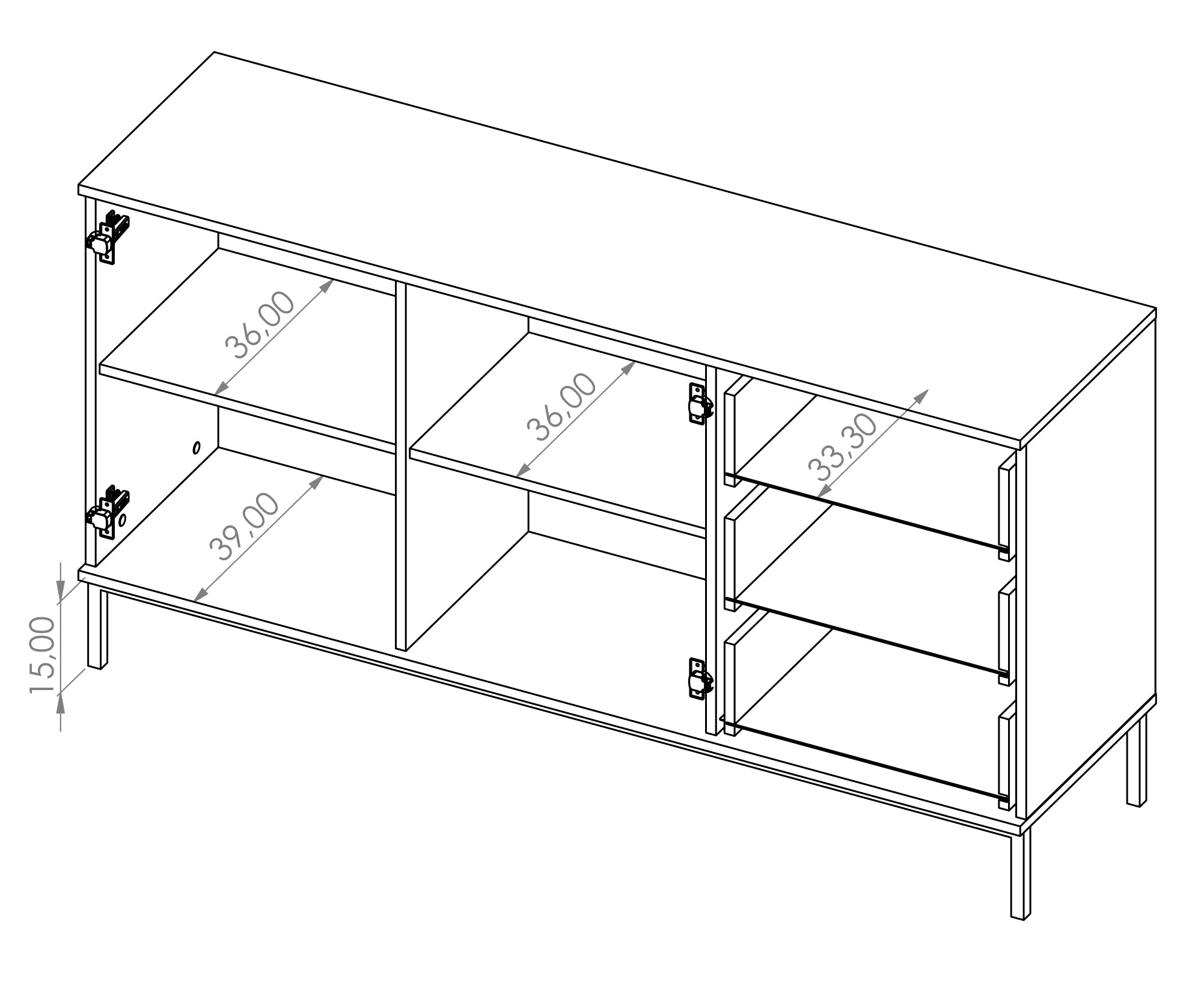 Komoda dwudrzwiowa Perila 150 cm z szufladami biała