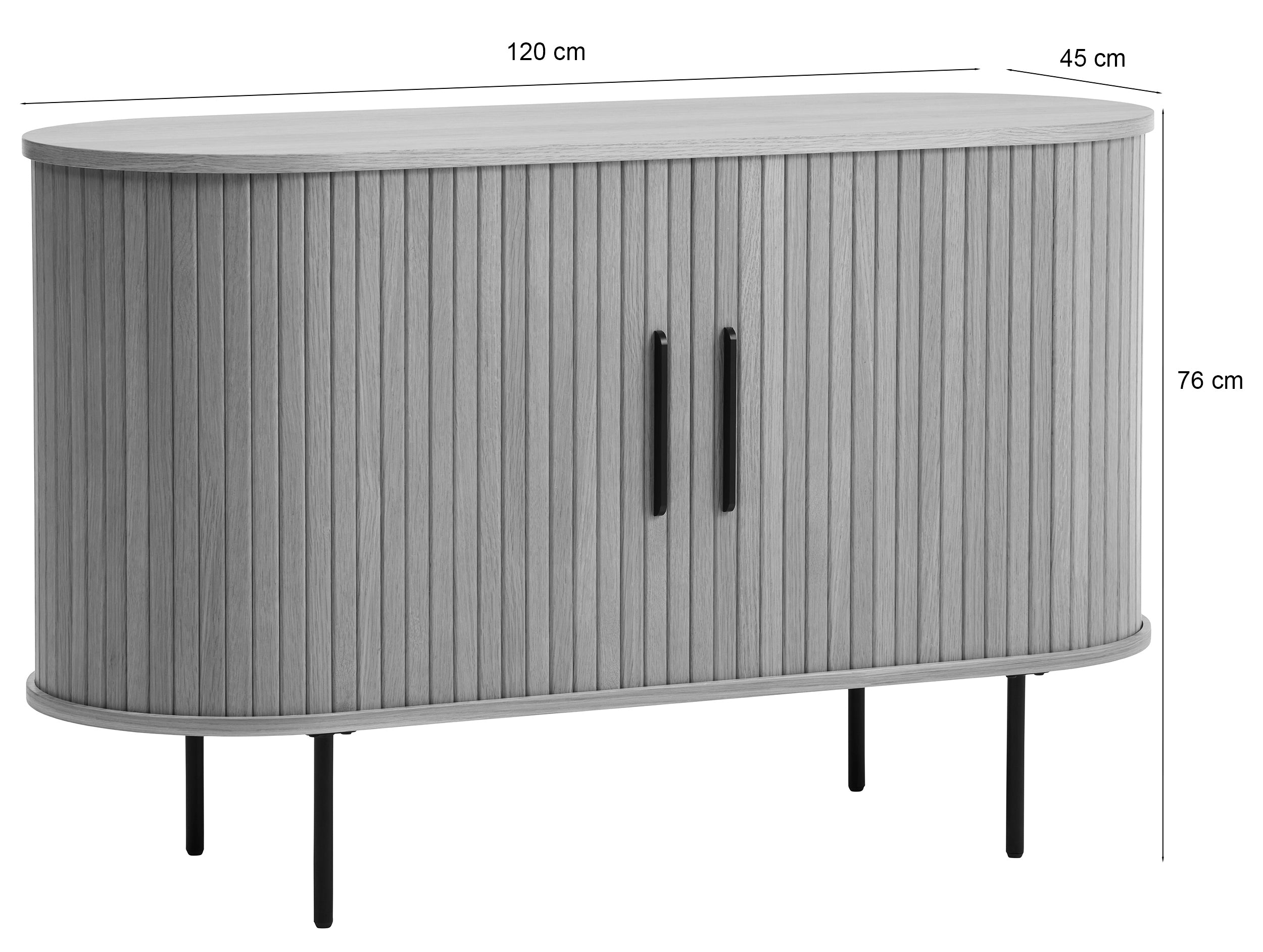 Komoda Gativel 120 cm lamele dąb palony