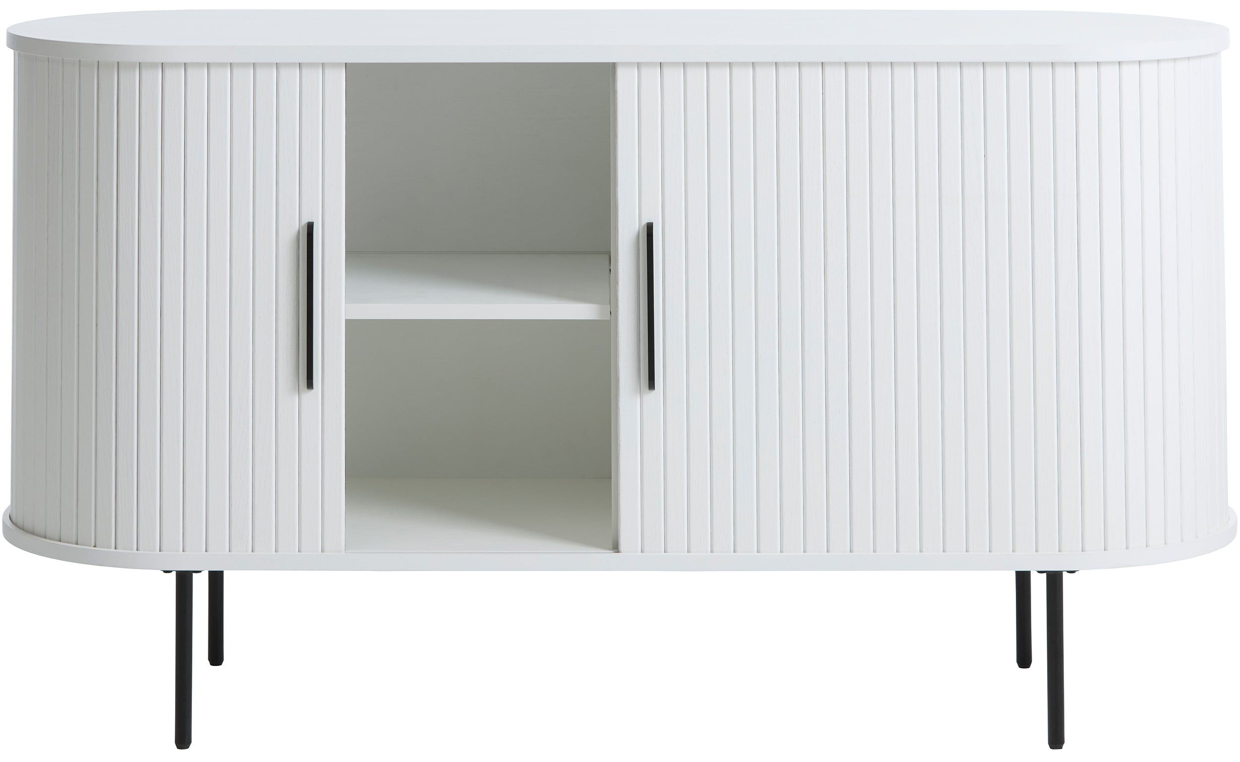 Komoda Gativel 120 cm lamele biała
