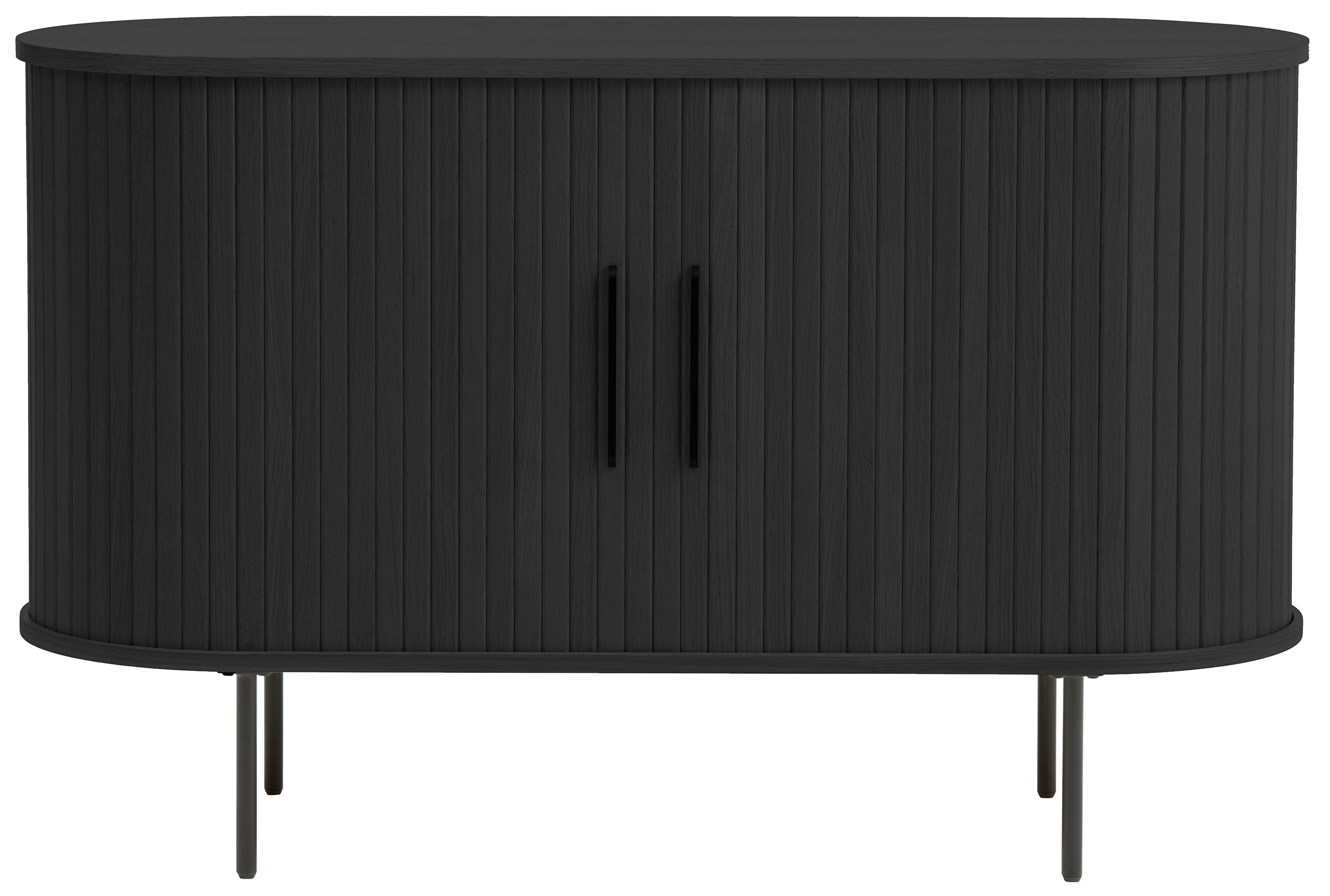 Komoda Gativel 120 cm lamele dąb czarny