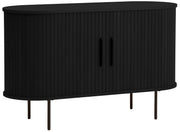 Komoda Gativel 120 cm lamele dąb czarny