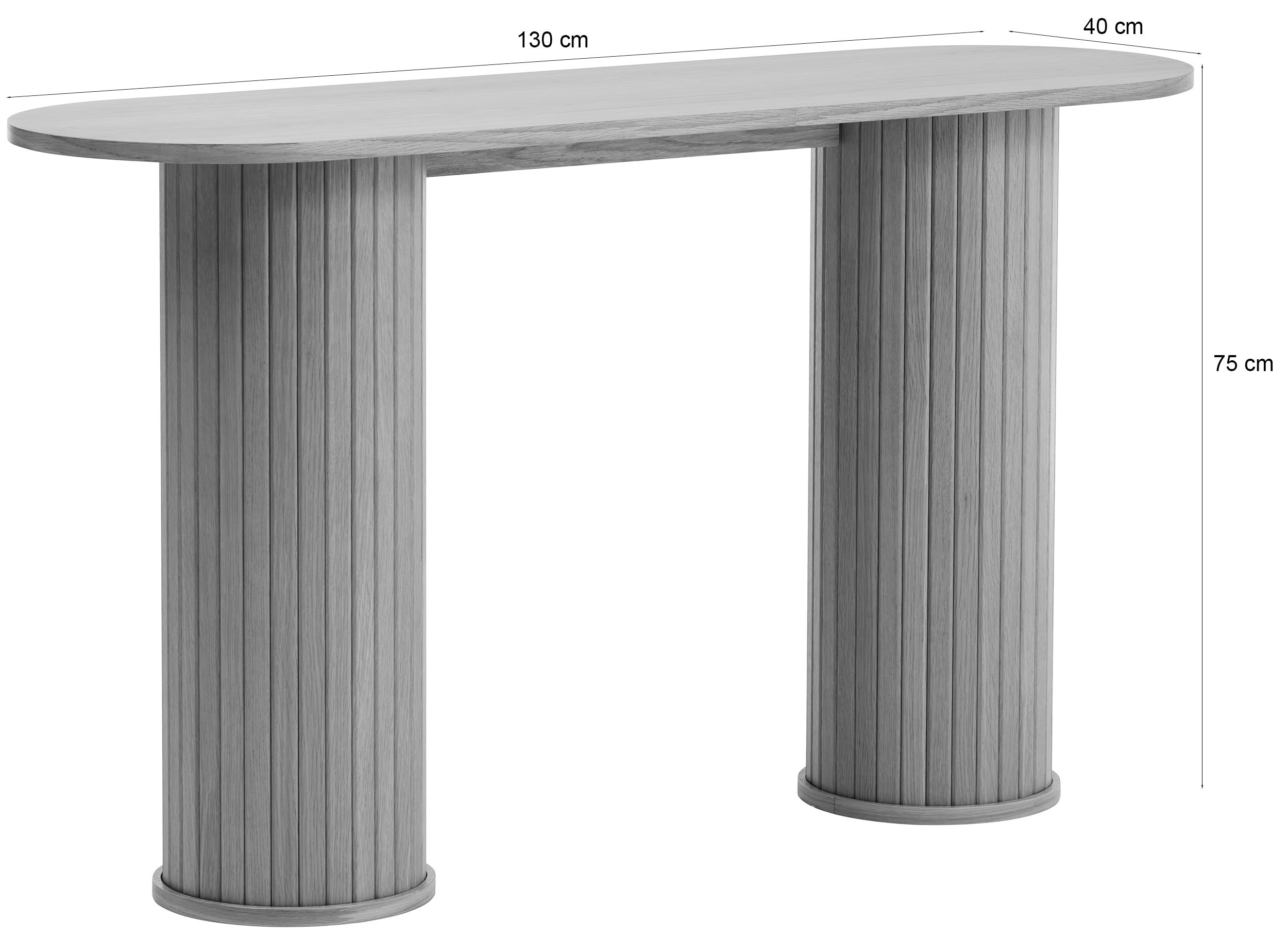 Konsola Gativel 130 cm lamele dąb naturalny