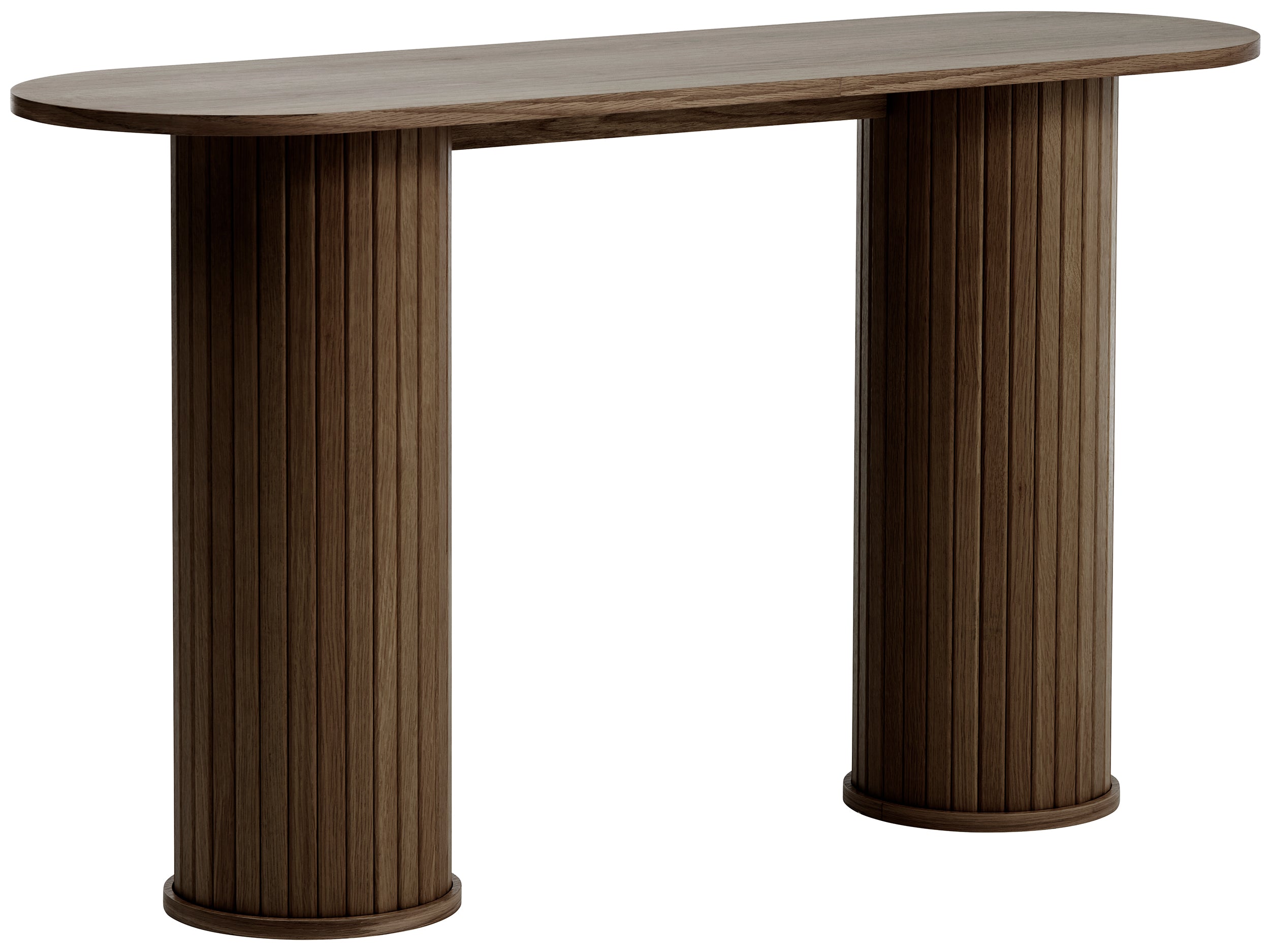 Konsola Gativel 130 cm lamele dąb palony
