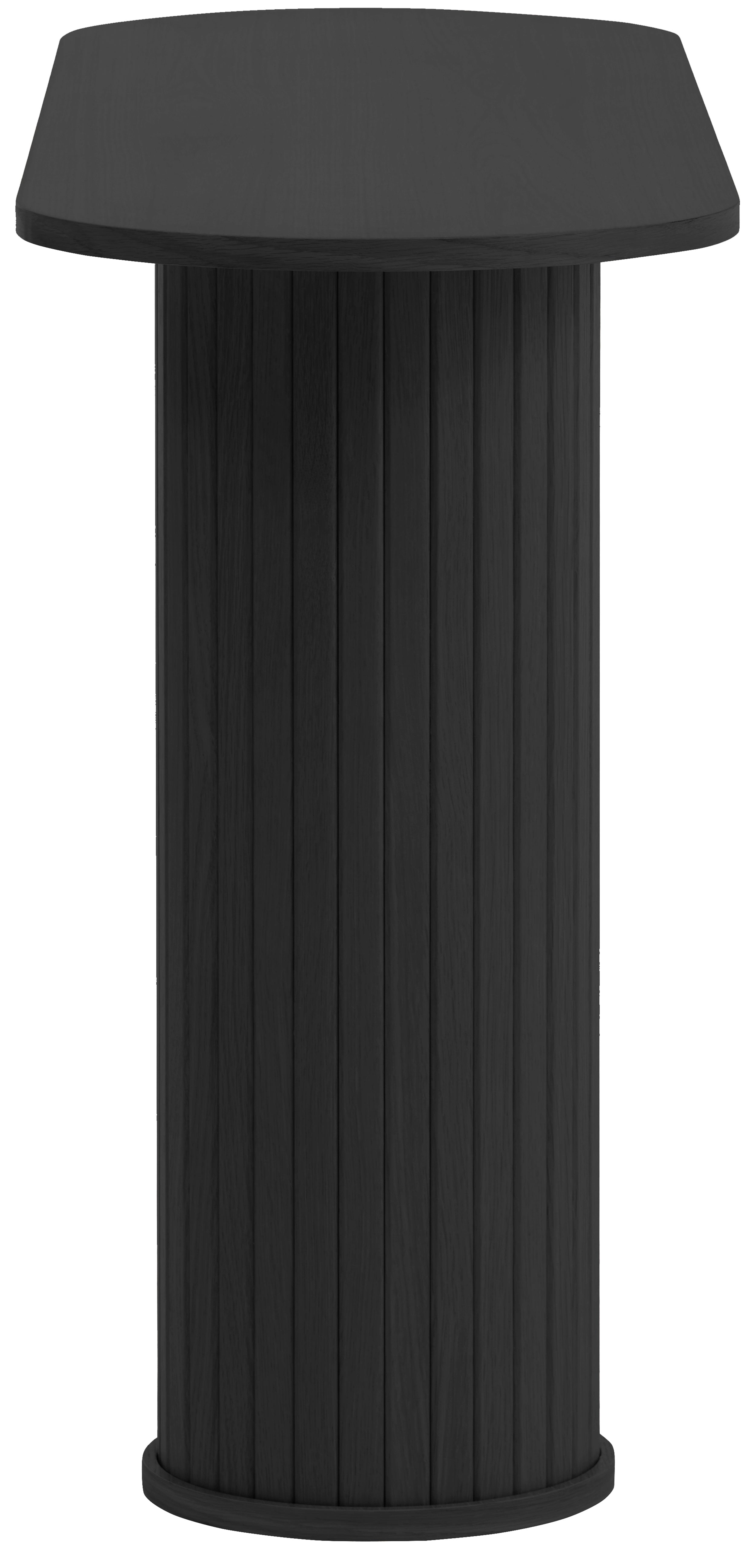 Konsola Gativel 130 cm lamele dąb czarny
