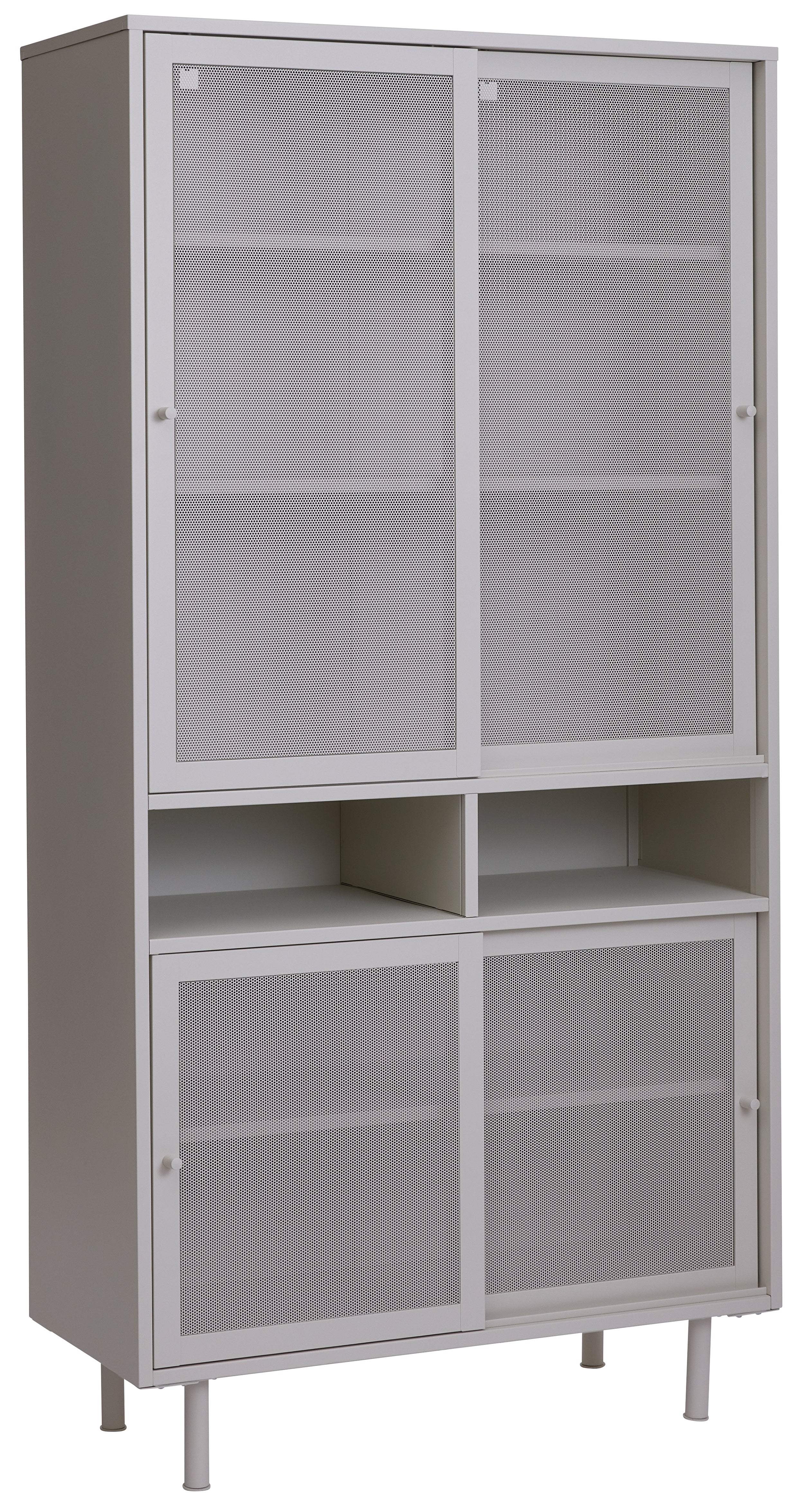 Regał Sonaves 180 cm metalowy z przesuwnymi drzwiami szary