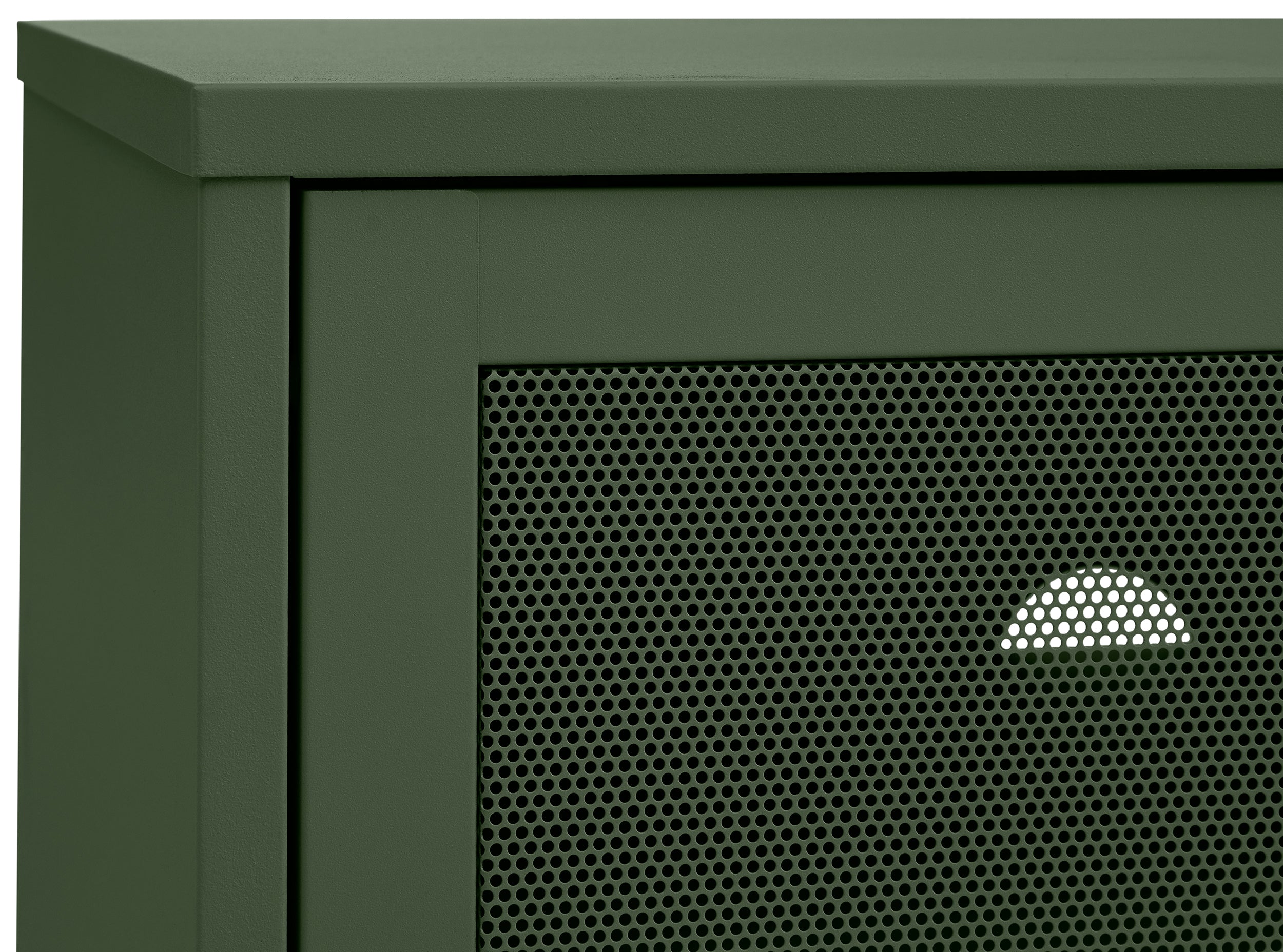 Szafka RTV Sonaves 160 cm metalowa z przesuwnymi drzwiami ciemnozielona