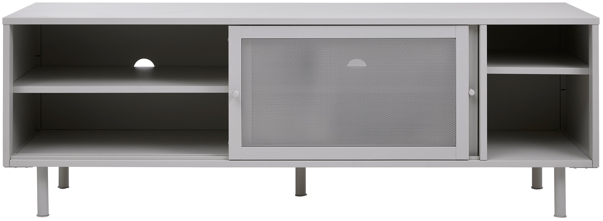 Szafka RTV Sonaves 160 cm metalowa z przesuwnymi drzwiami szara