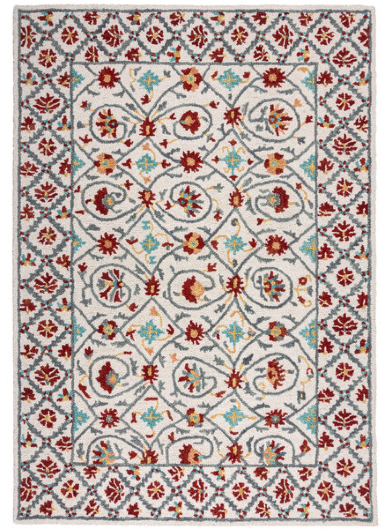 Dywan wełniany Iris 200x290 cm czerwono-niebieski