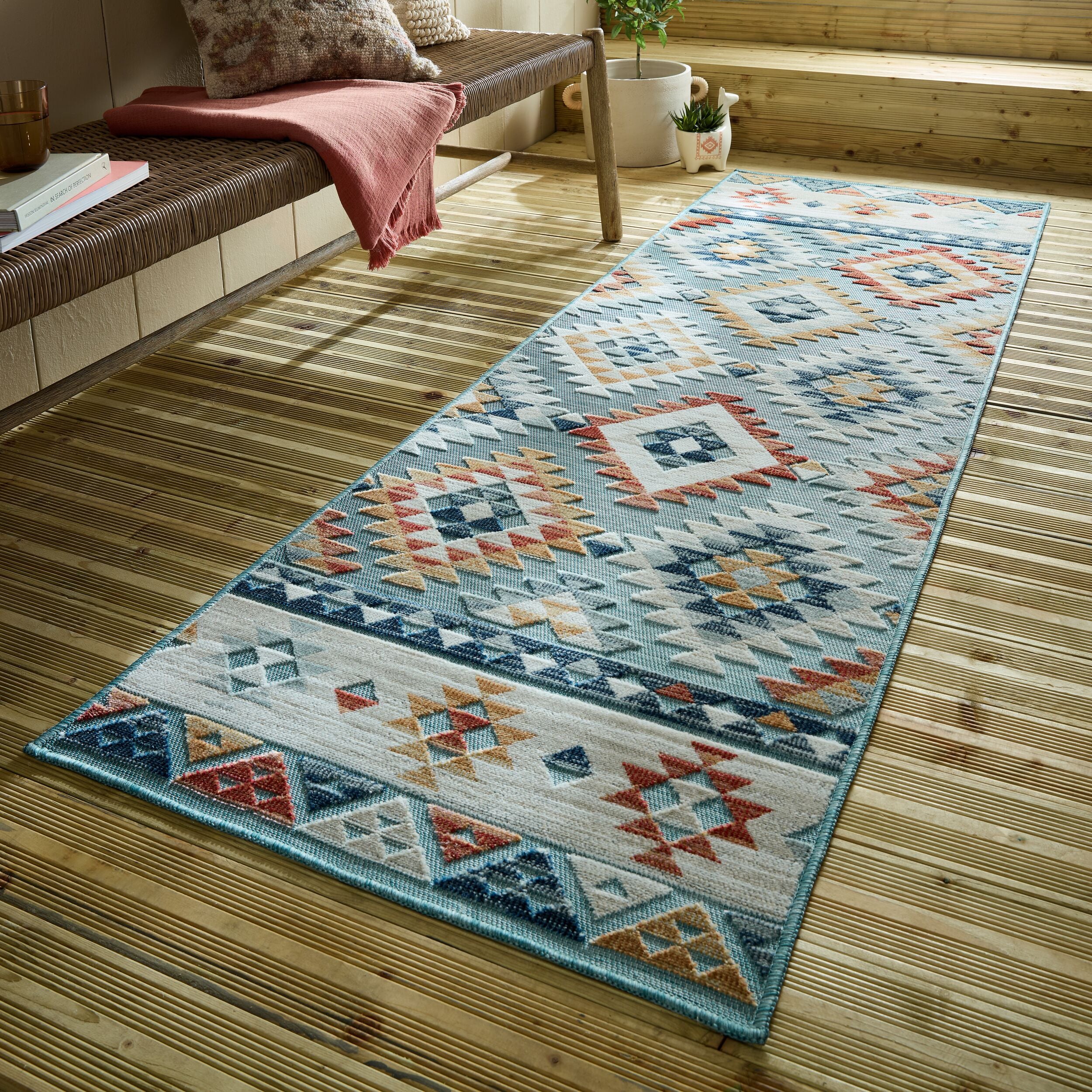 Chodnik zewnętrzny Avery 230x80 cm niebieski