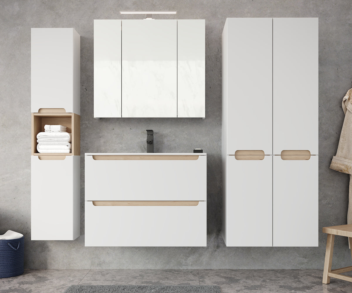 Szafka pod umywalkę Saeli wisząca z dwiema szufladami 80x45 cm