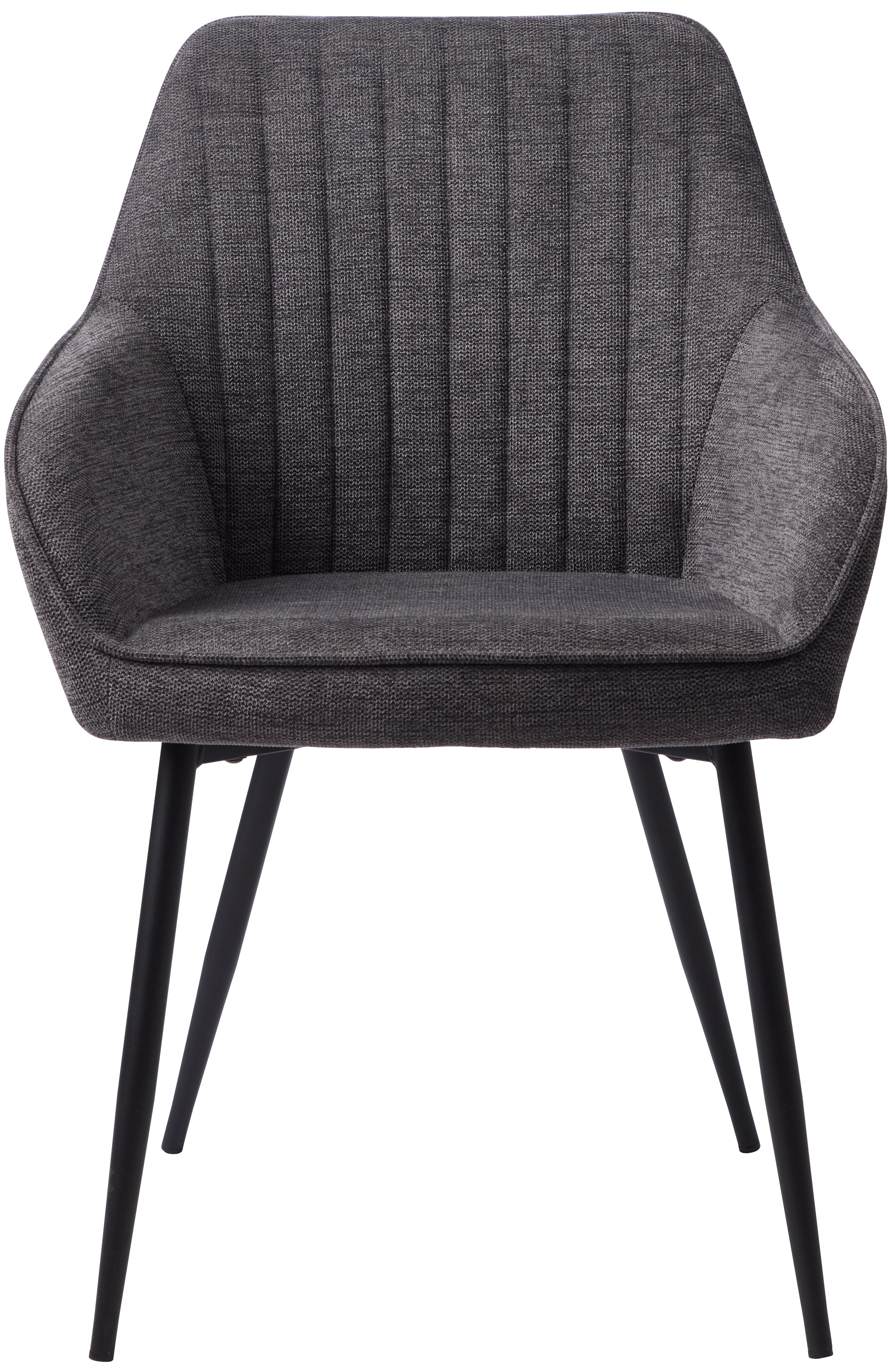 Krzesło tapicerowane z podłokietnikami Sevitle pikowane oparcie grafitowe