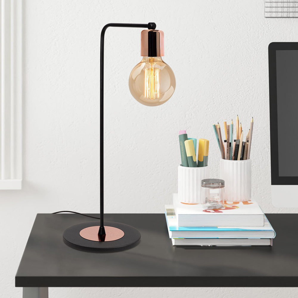Lampa stołowa Herpo średnica 17 cm miedziana