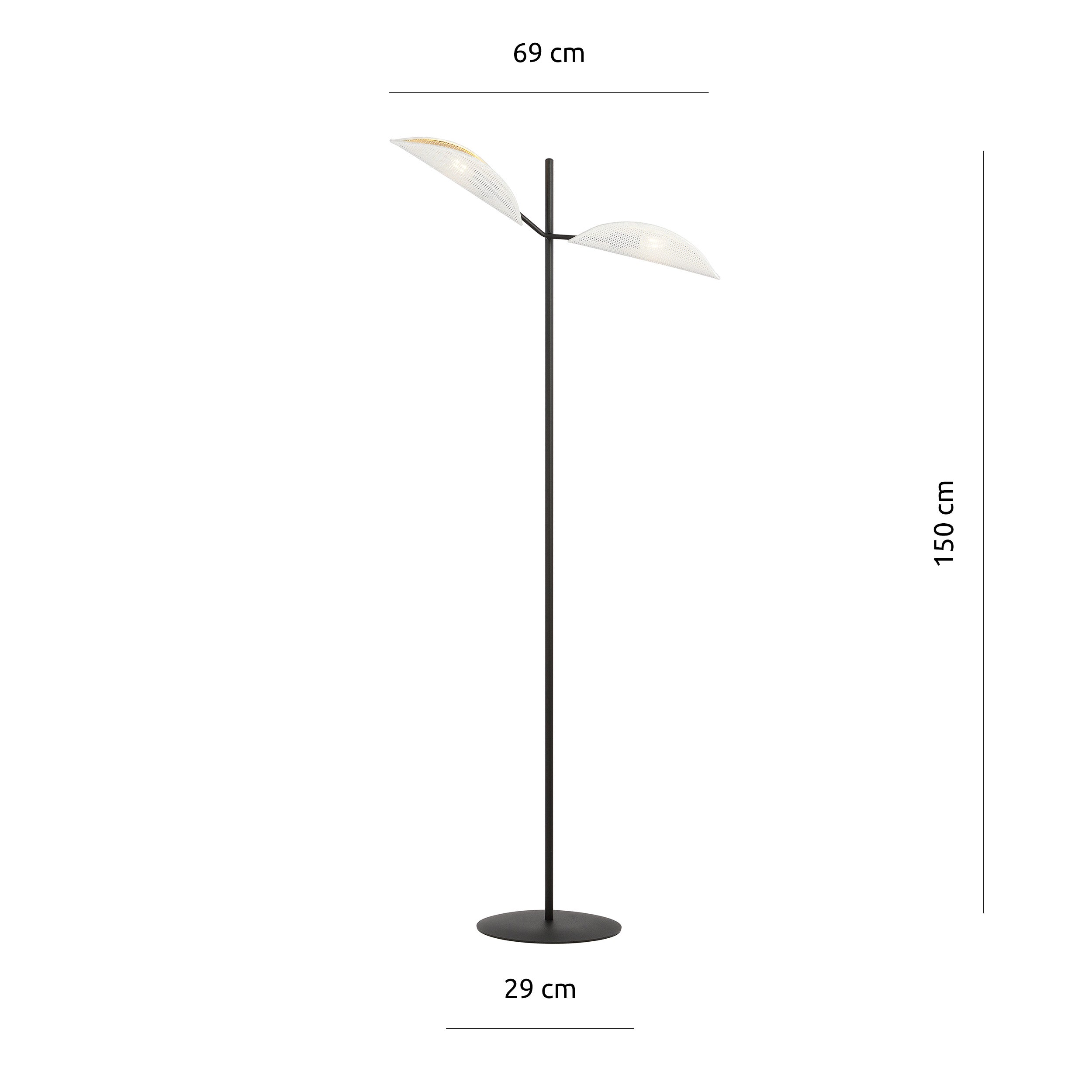 Lampa podłogowa Shintor x2 biało-złota