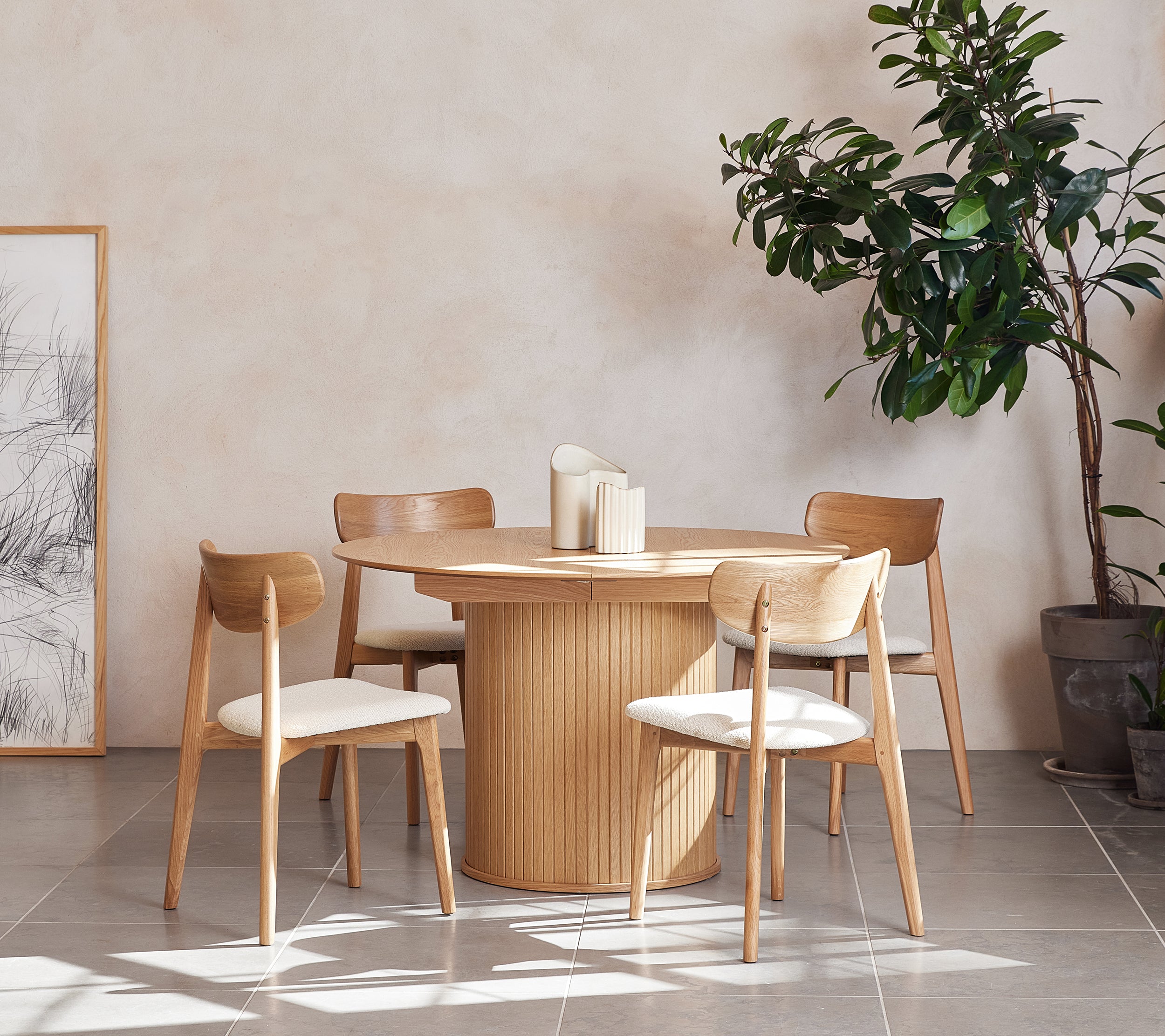 Stół rozkładany Gativel 120-167 cm lamele dąb naturalny