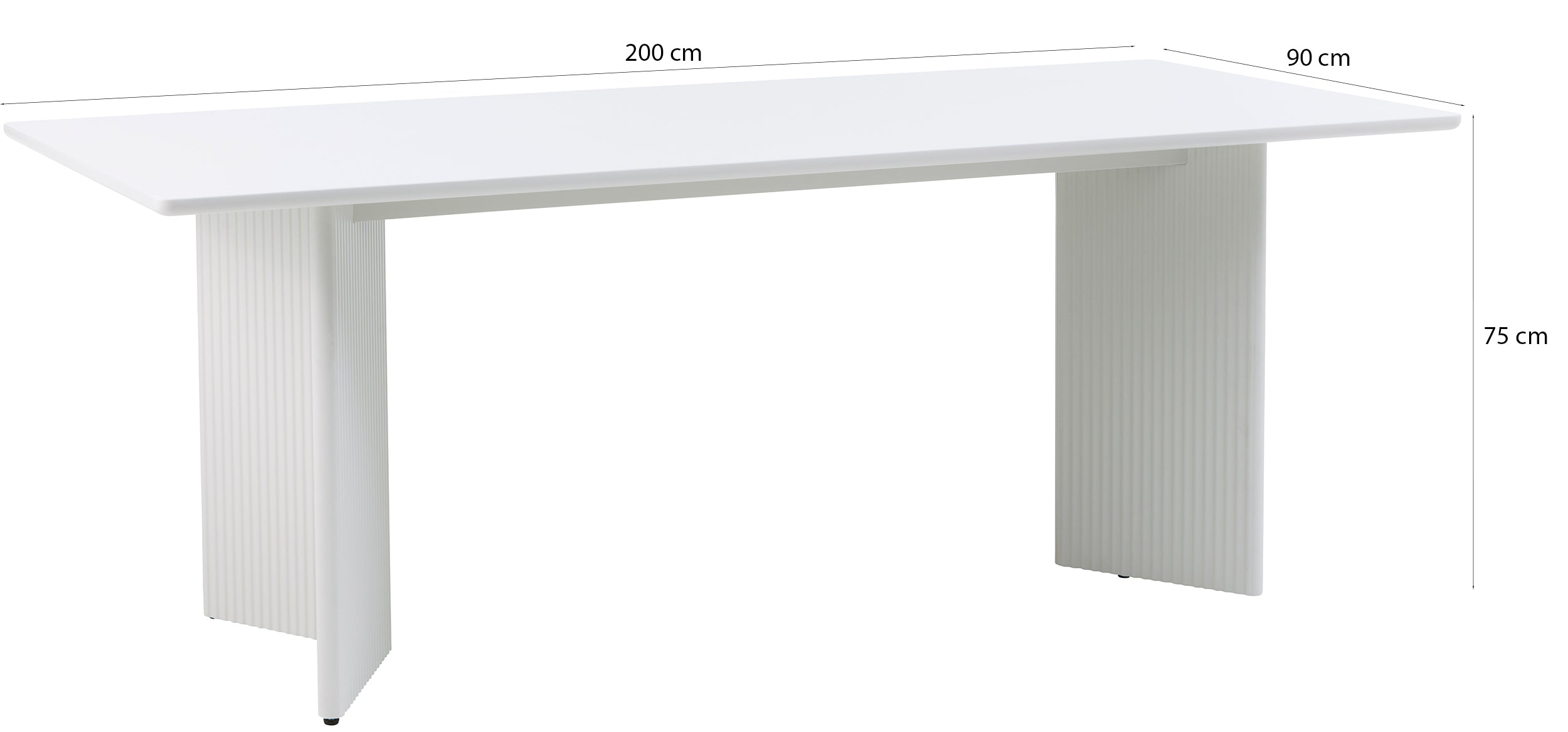 Stół Athenise 90x200 cm lamele jasnoszary