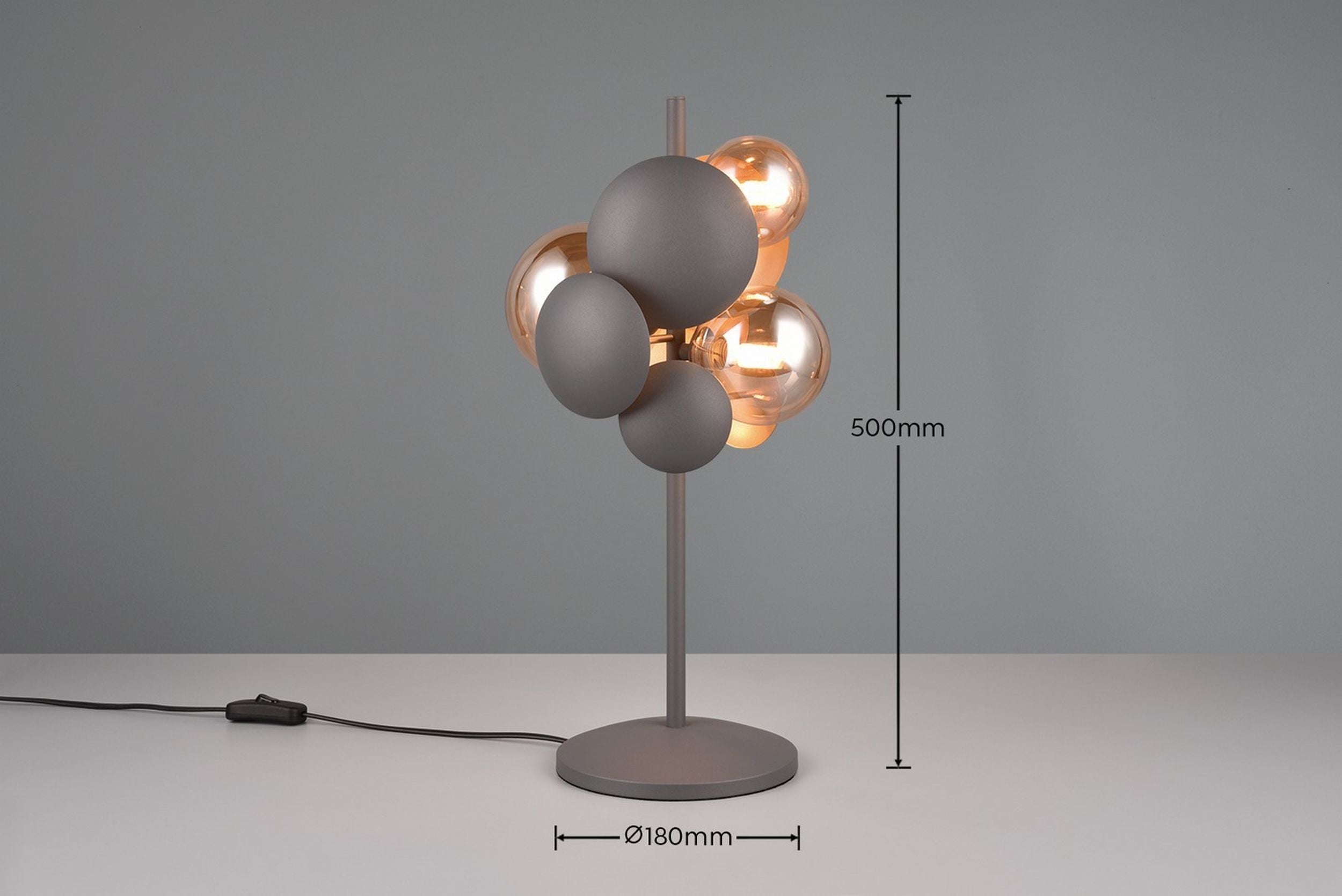 Lampa stołowa Bubble x3 antracytowa