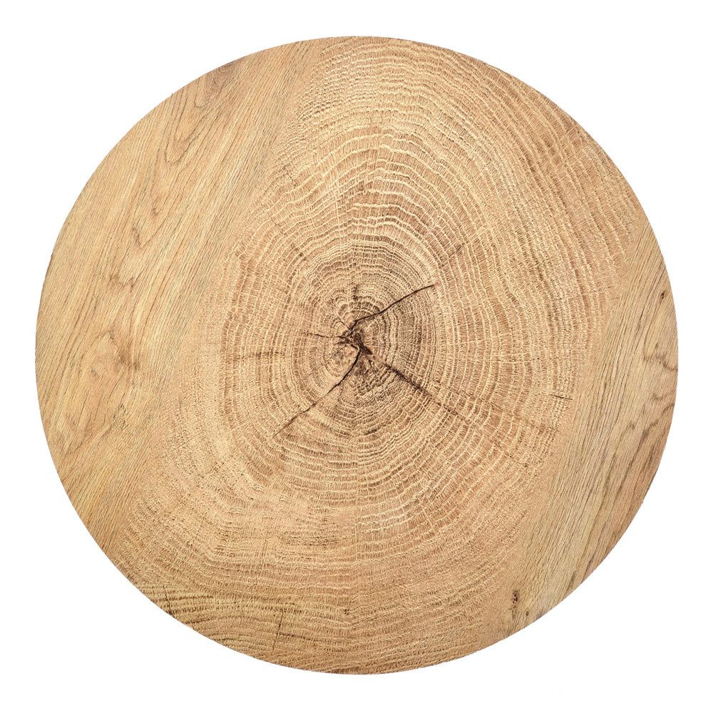 Stolik kawowy Filewdy średnica 45 cm dąb naturalny - czarny