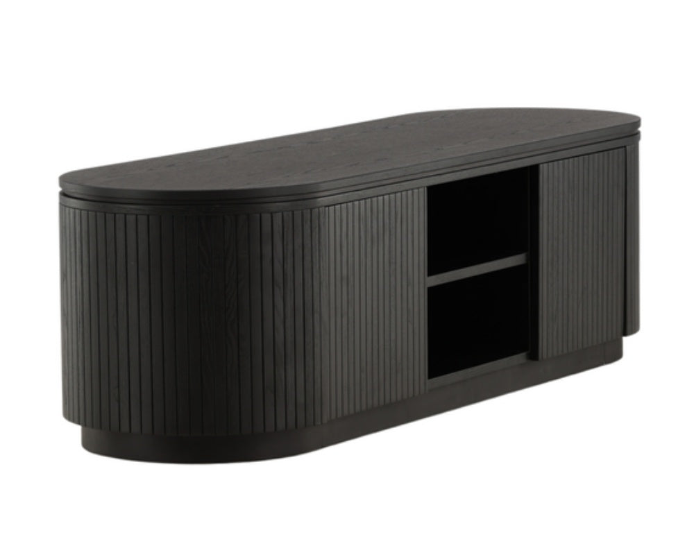 Szafka RTV Vulnutter 160 cm dąb czarny/lamele