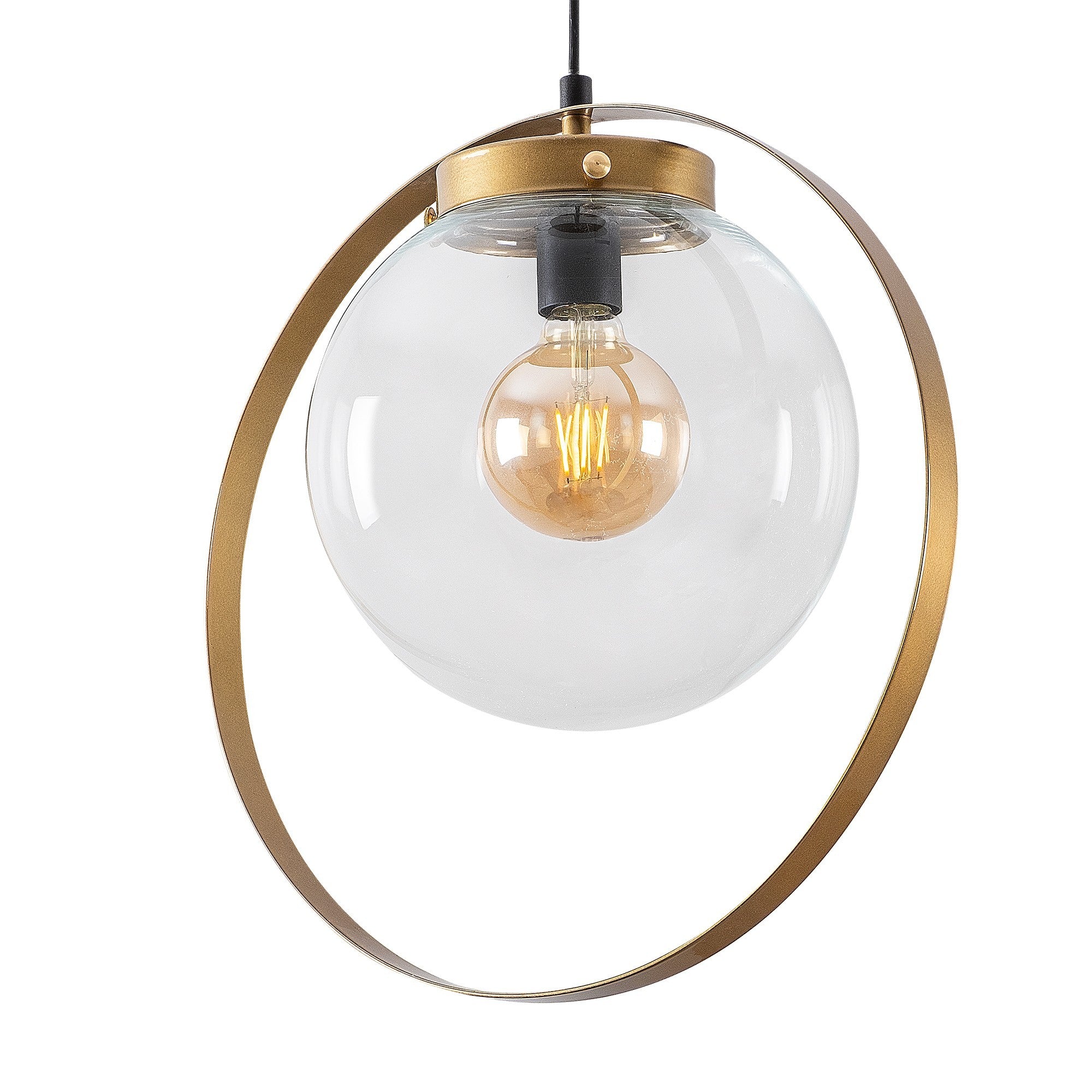 Lampa wisząca Plemally transparentny klosz/ złota