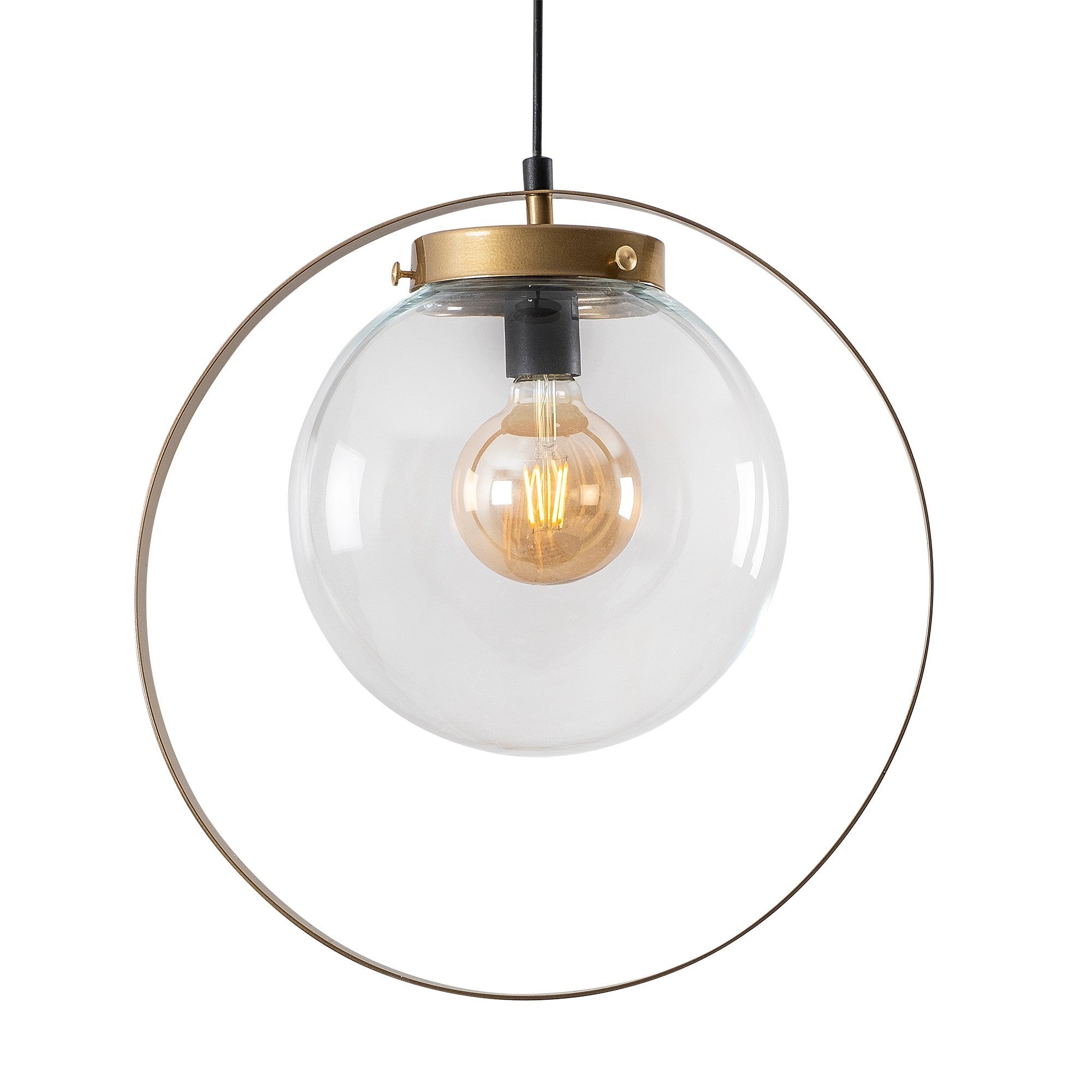 Lampa wisząca Plemally transparentny klosz/ złota