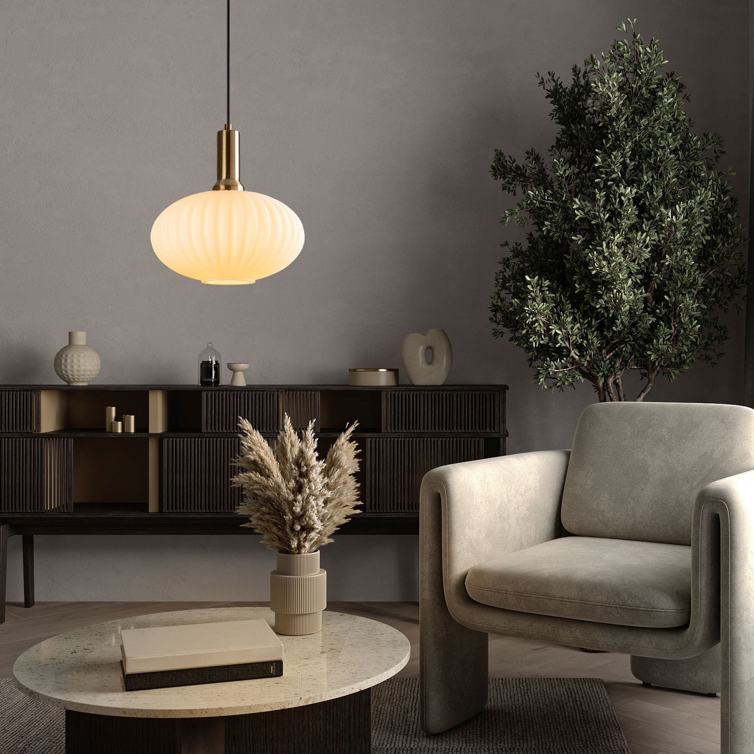 Lampa wisząca Asker 30 cm biało-złota