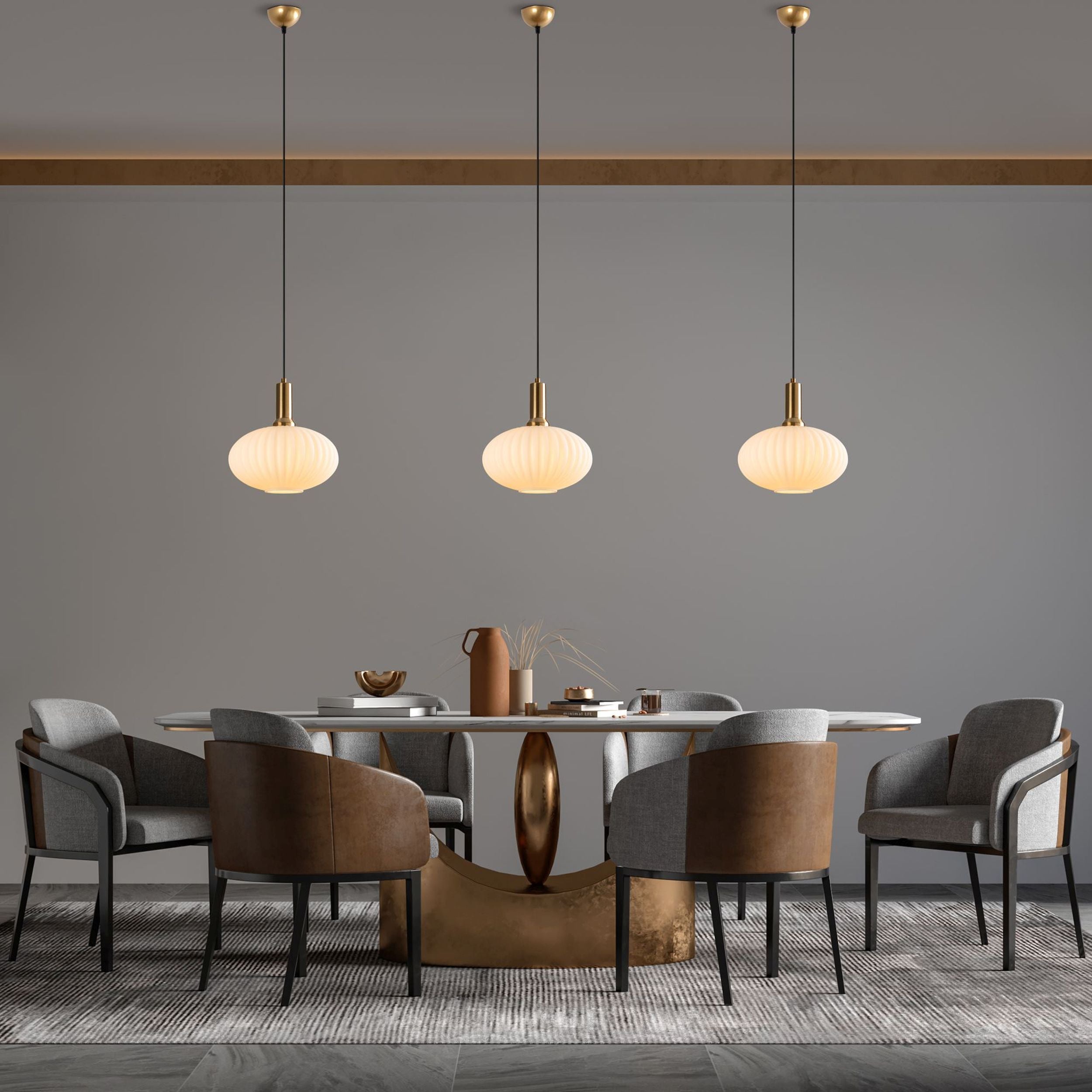 Lampa wisząca Asker 30 cm biało-złota