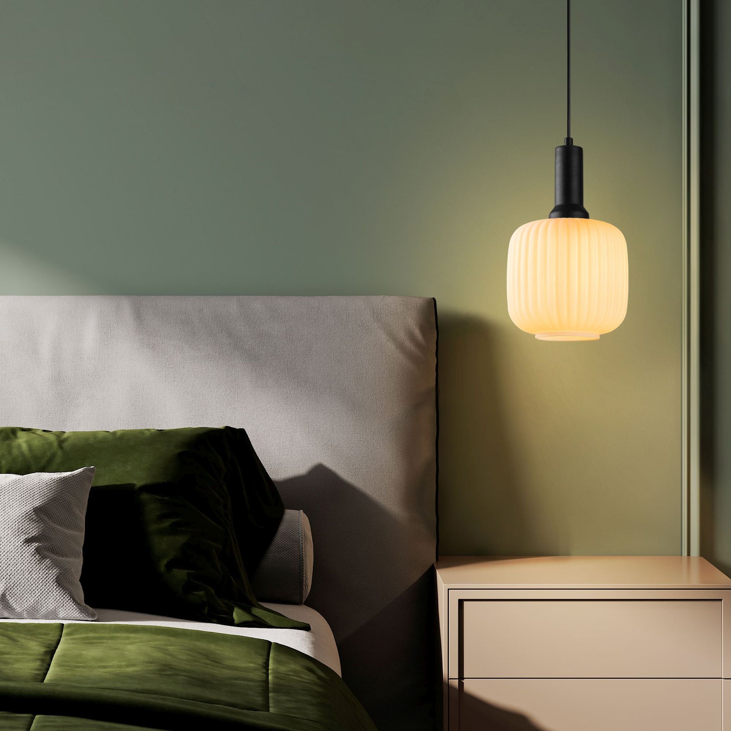 Lampa wisząca Asker 20 cm biało-czarna